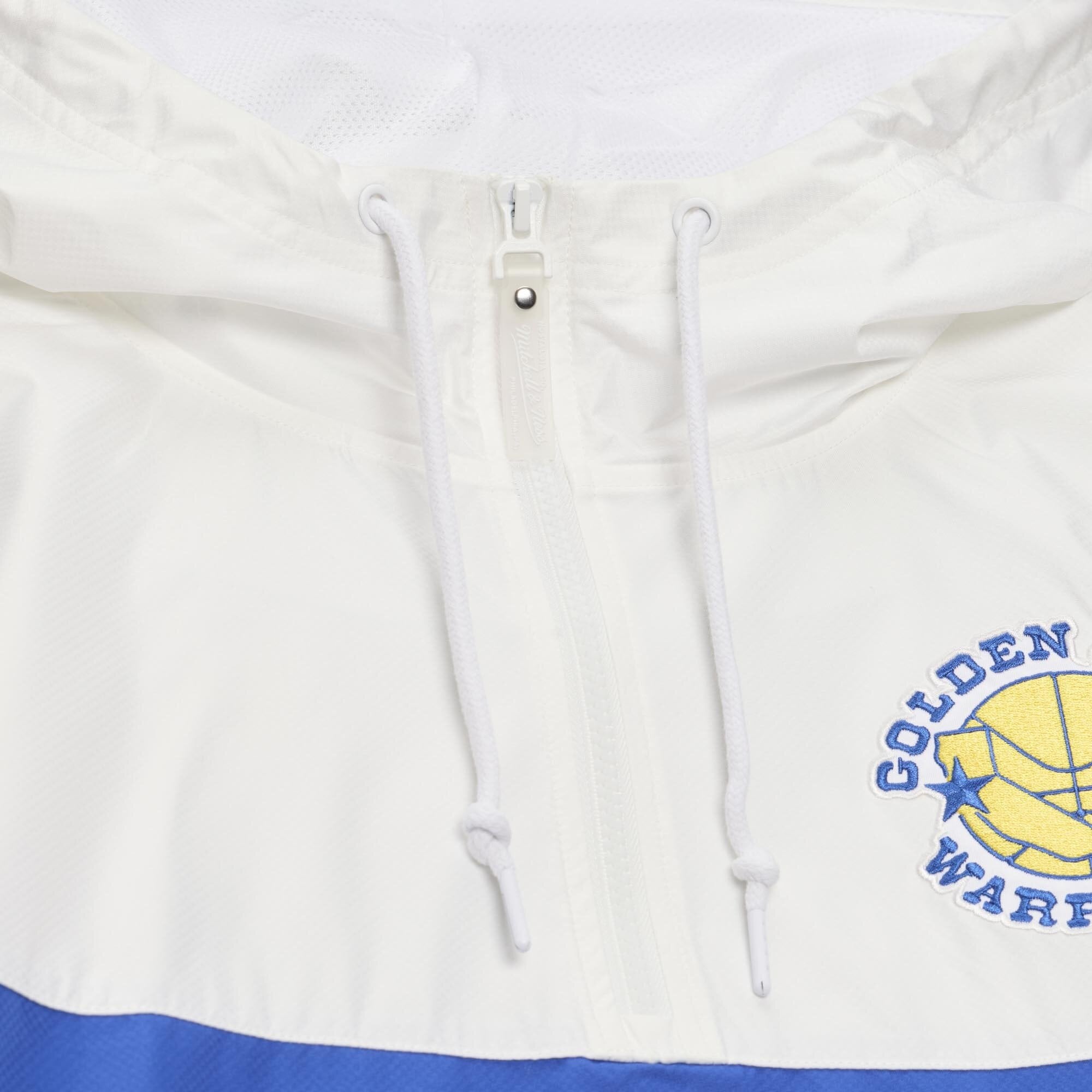 Coupe-vent anorak léger à fermeture éclair quart de tour Mitchell & Ness Royal Golden State Warriors pour homme