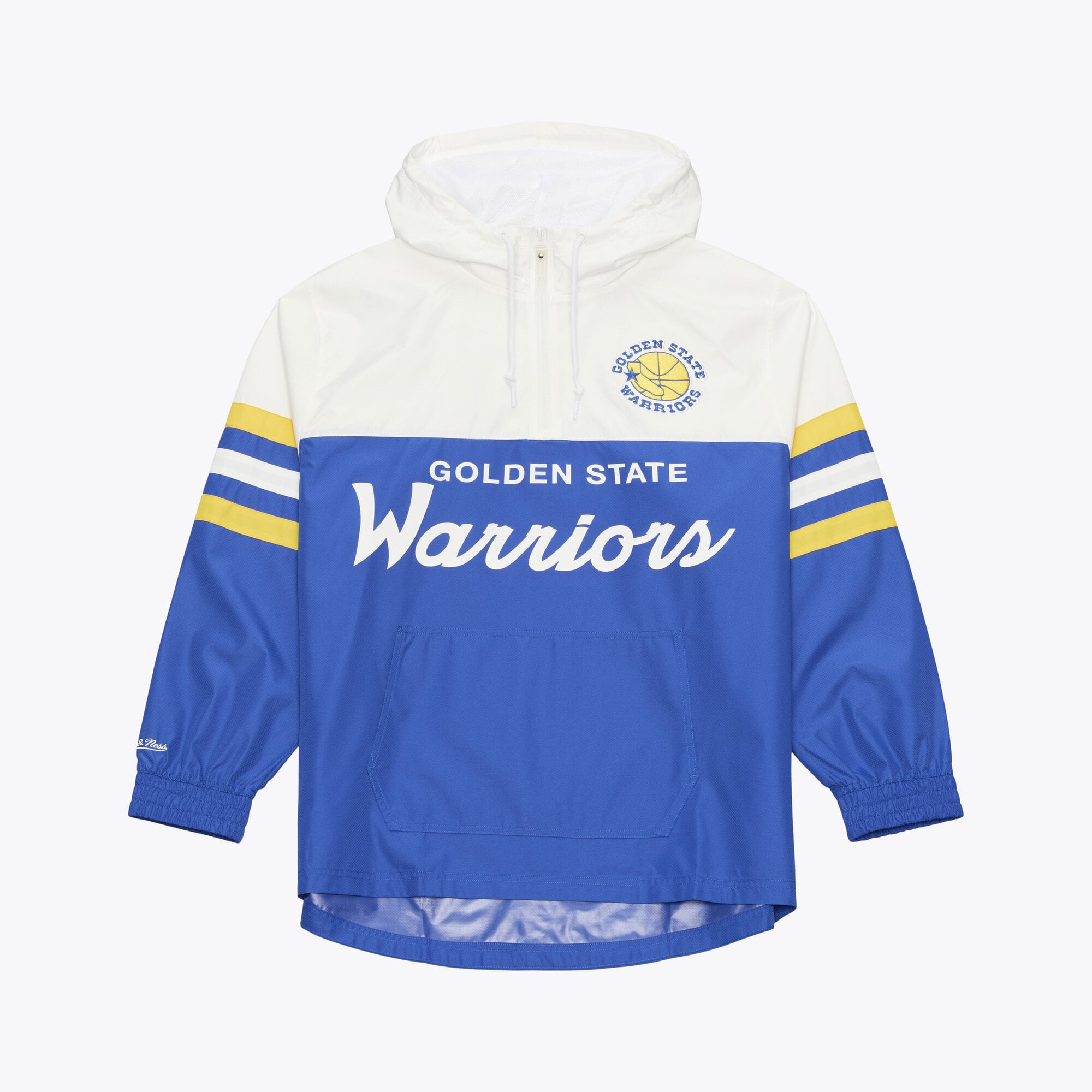 Coupe-vent anorak léger à fermeture éclair quart de tour Mitchell & Ness Royal Golden State Warriors pour homme