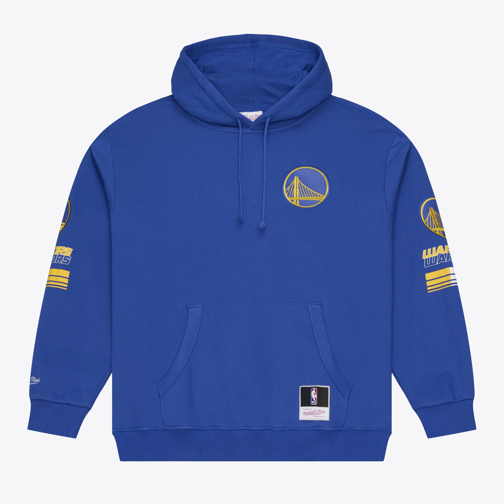 Sweat à capuche en polaire Mitchell & Ness Royal Golden State Warriors triple motif carreaux pour homme