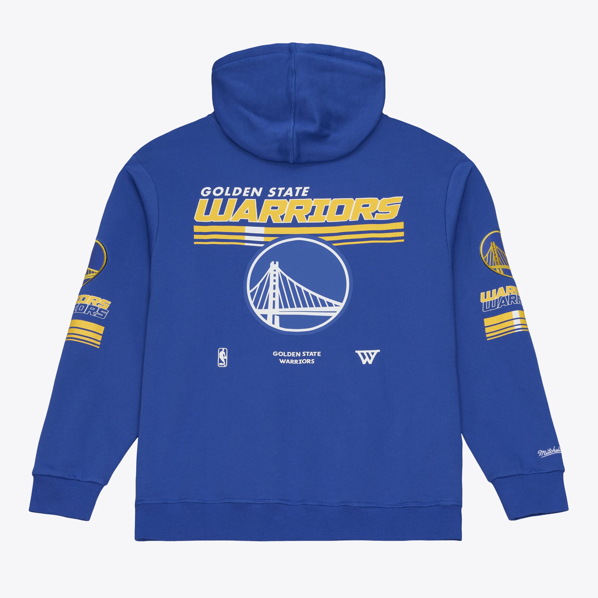 Sweat à capuche en polaire Mitchell & Ness Royal Golden State Warriors triple motif carreaux pour homme