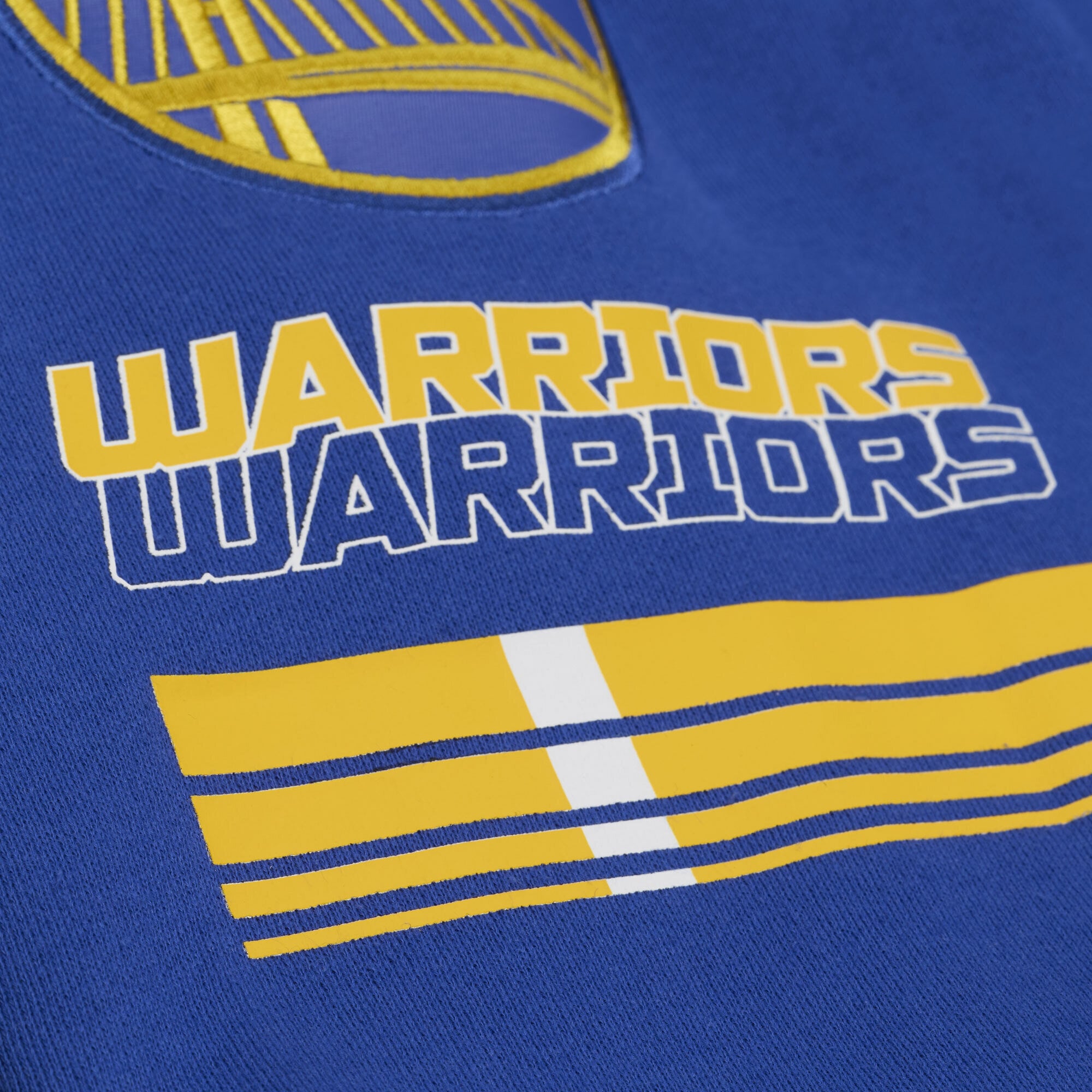 Sweat à capuche en polaire Mitchell & Ness Royal Golden State Warriors triple motif carreaux pour homme