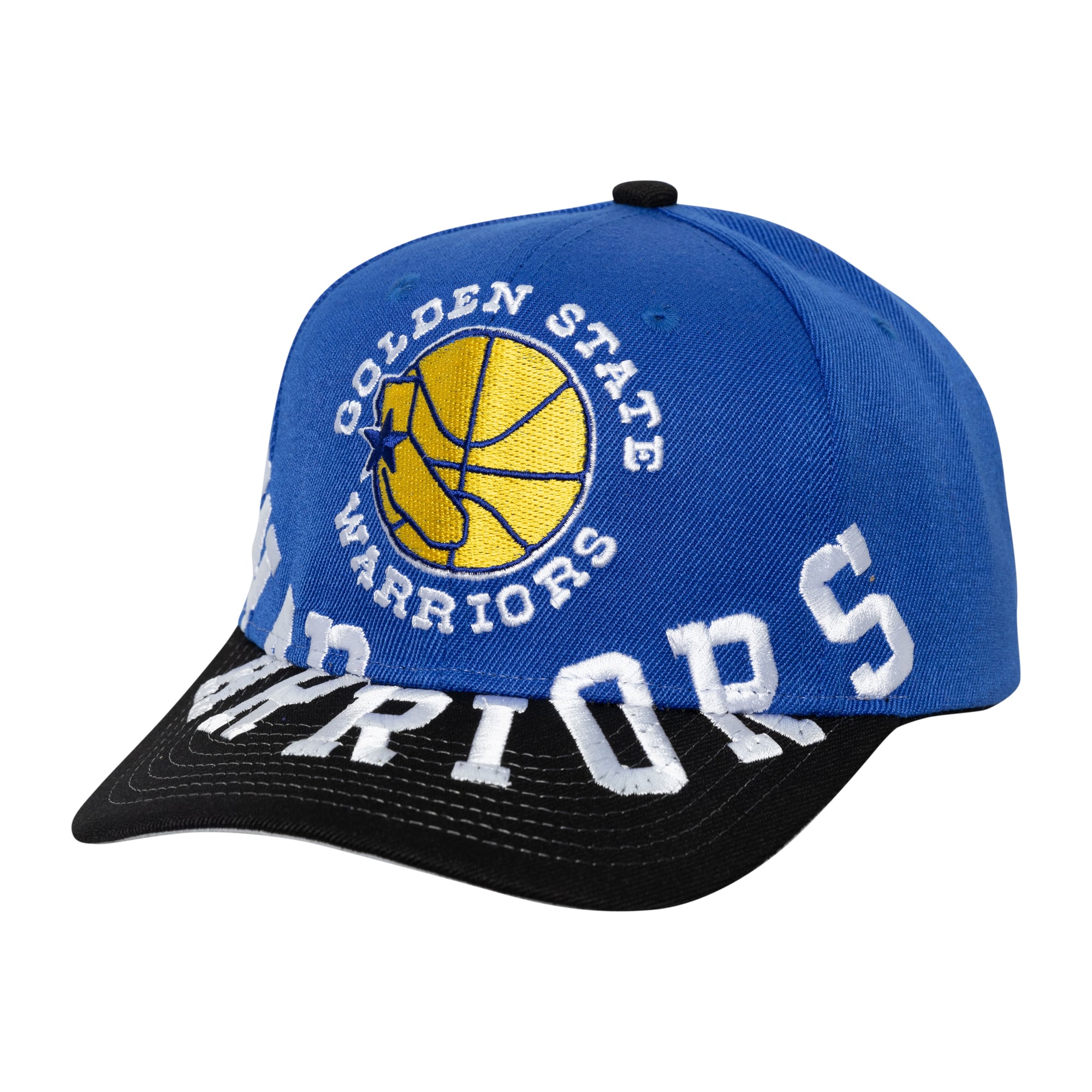 Men's Golden State Warriors Mitchell & Ness Royal/Black Underarch Two-Tone Pro Crown Snapback Hat