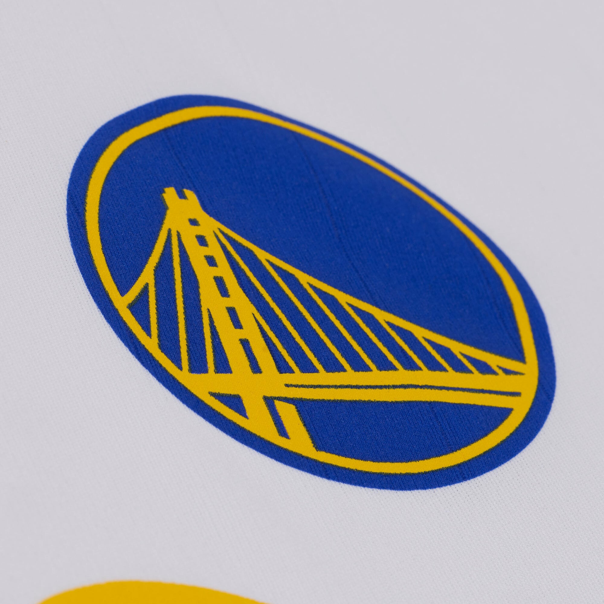 Men's Mitchell & Ness White Golden State Warriors Long Sleeve Polo Jersey
