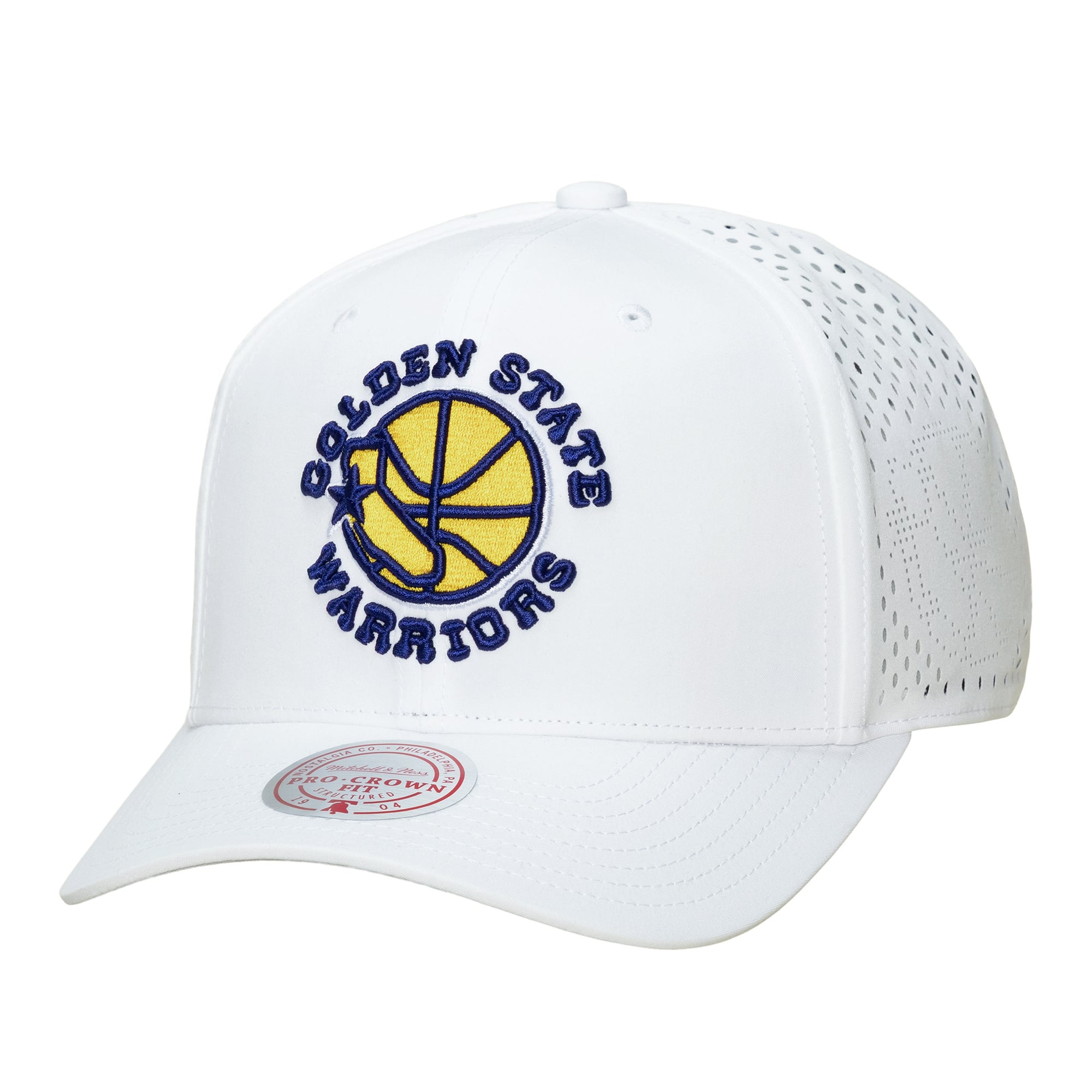 Men's Mitchell & Ness White Golden State Warriors Perfect Lightweight Pro Crown Adjustable Hat