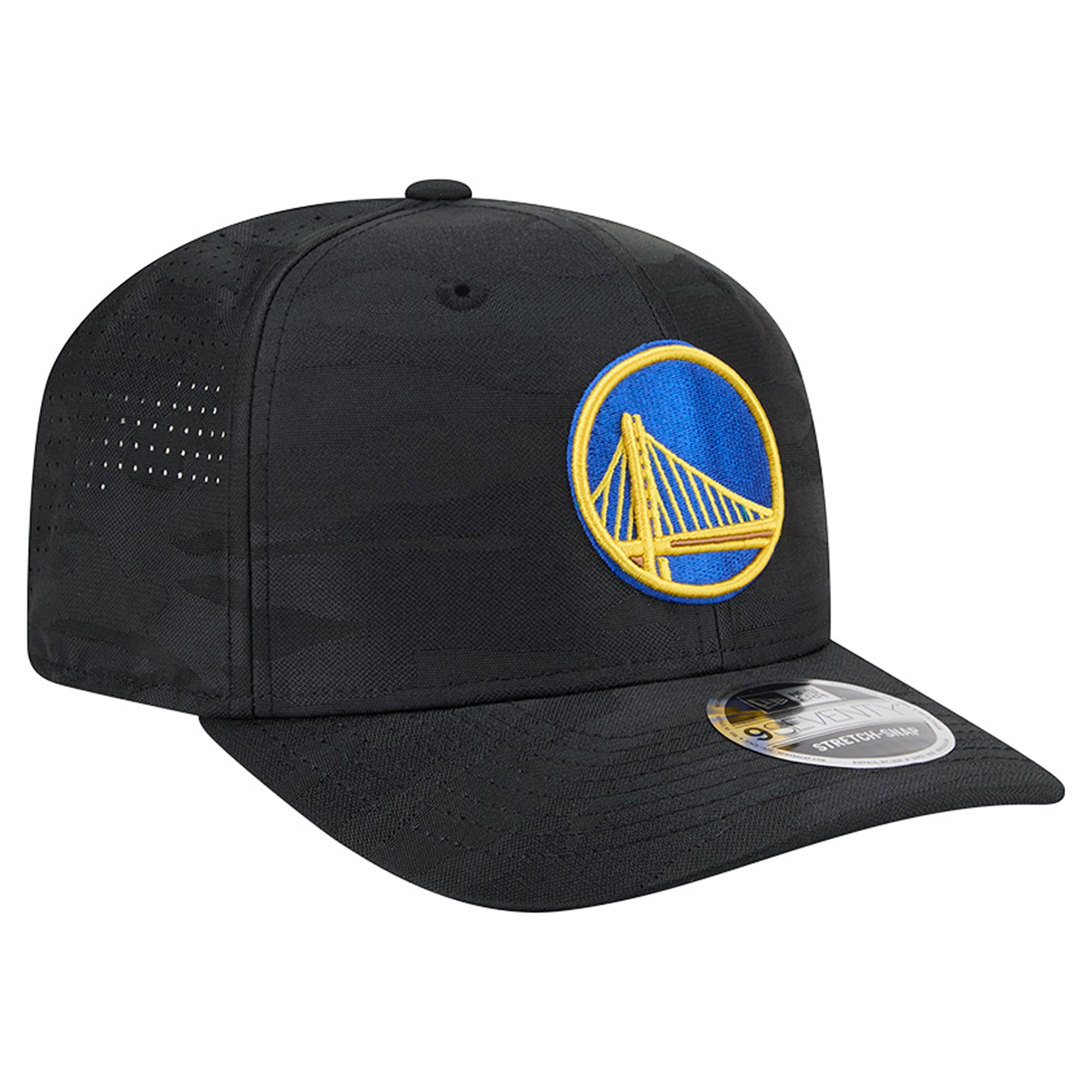 Men's New Era Black Golden State Warriors Camo 9SEVENTY Perforated Adjustable Hat