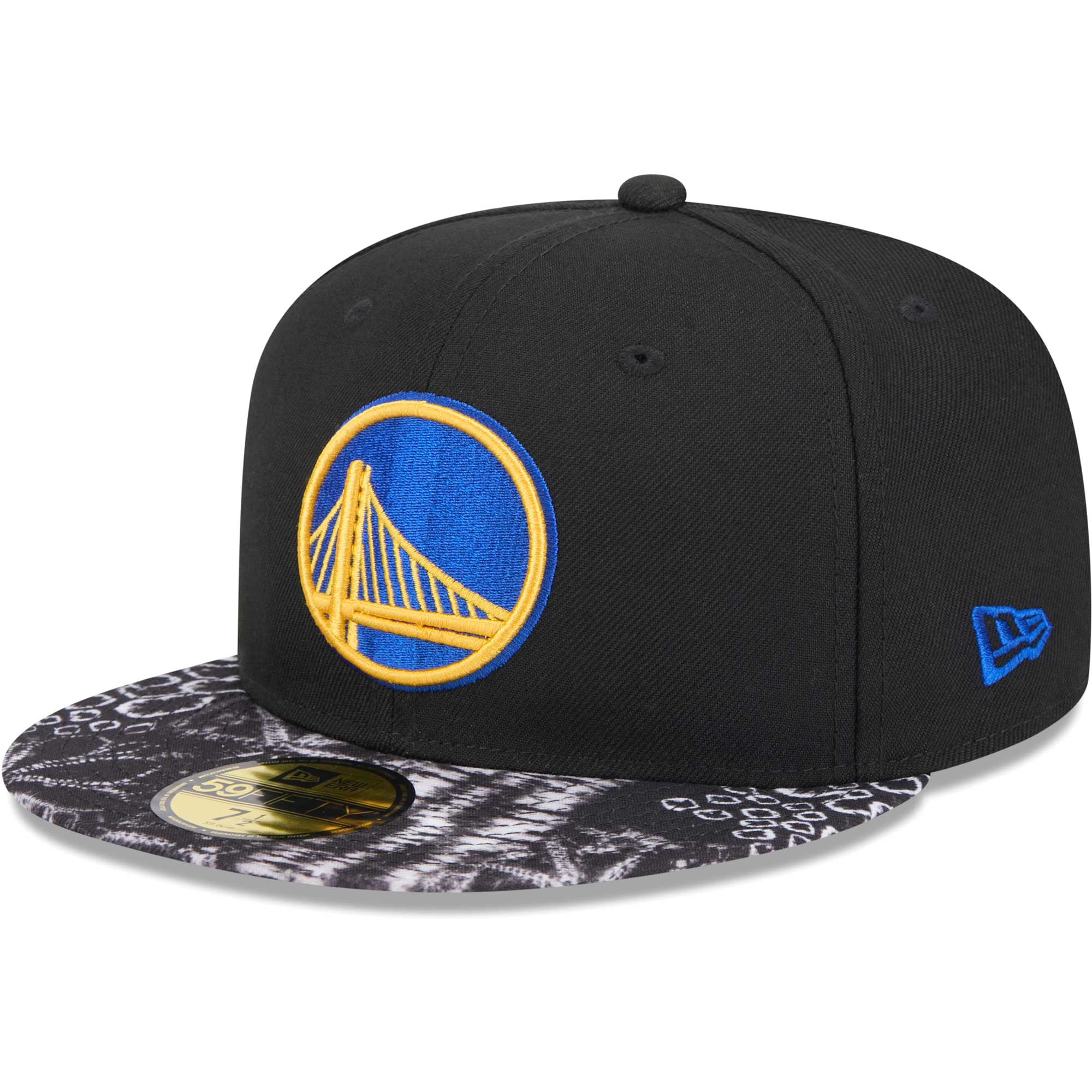 Men's New Era Black Golden State Warriors Coral Reef Visor 59FIFTY Fitted Hat