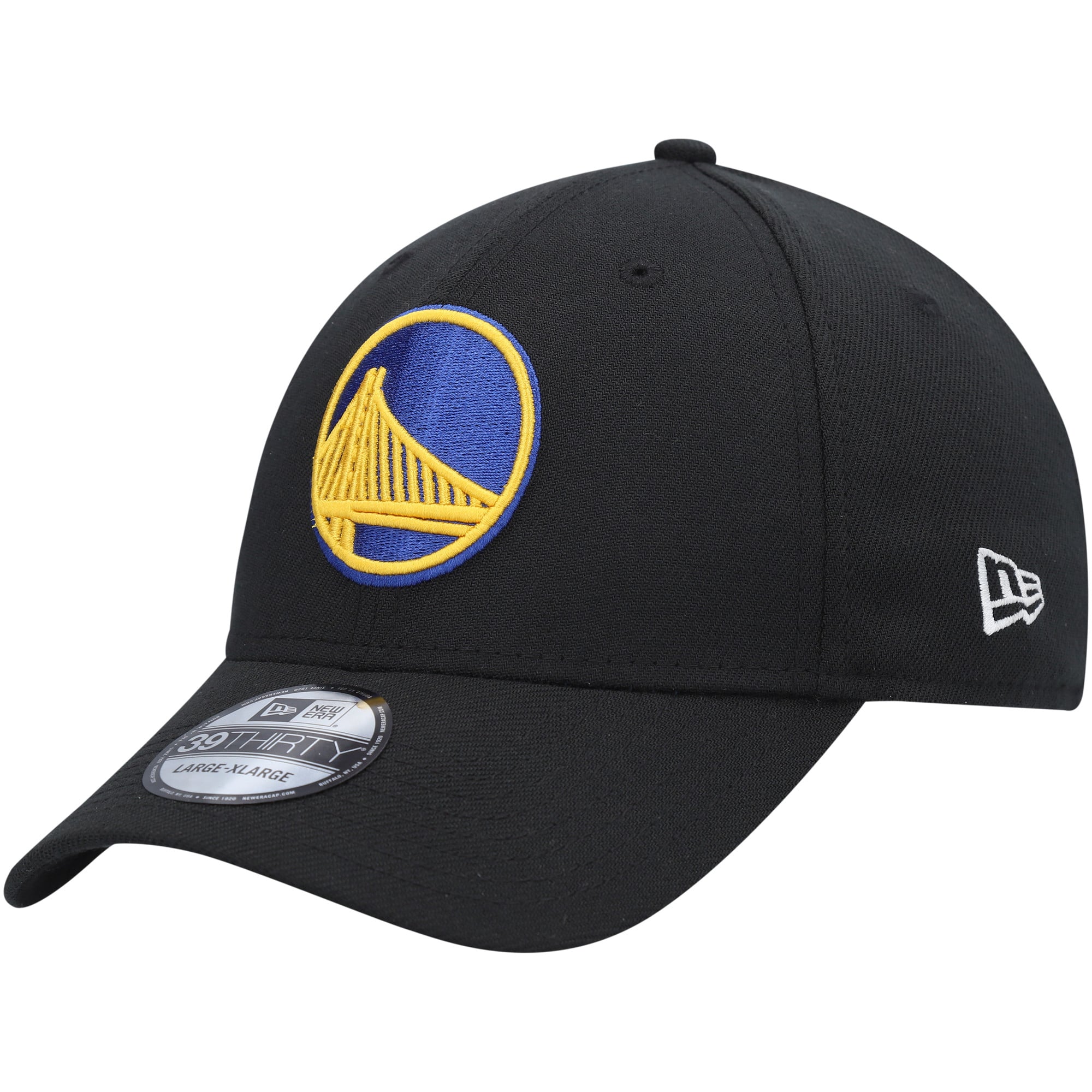 Men's New Era Black Golden State Warriors Official Team Color 39THIRTY Flex Hat
