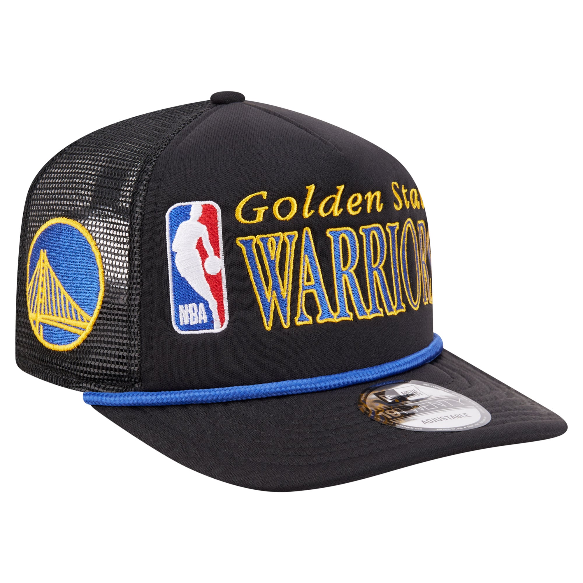 Men's Golden State Warriors New Era Black Team Logo Foam Front 19TWENTY A-Frame Trucker Adjustable Hat