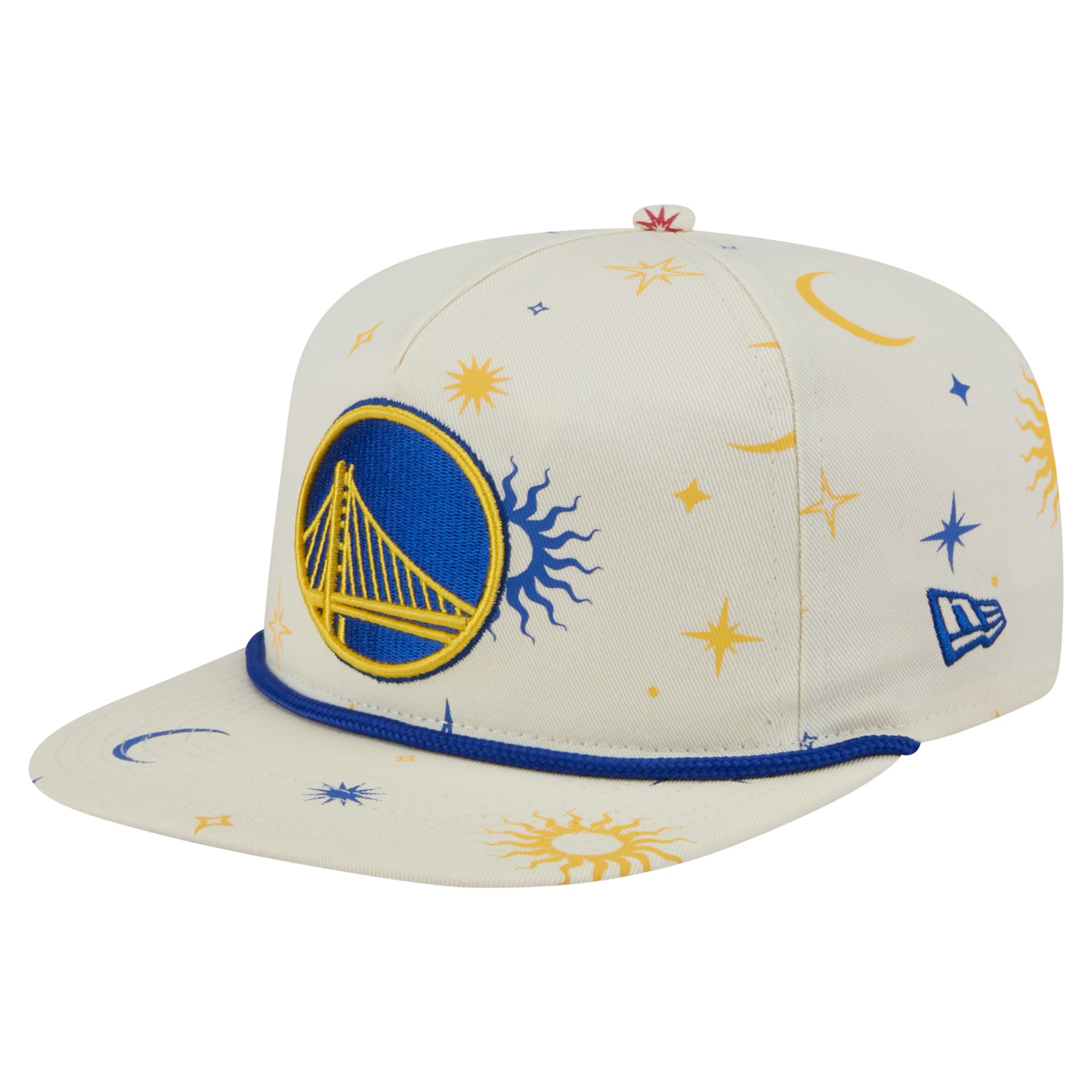 Men's Golden State Warriors New Era Cream Lunar Golfer Snapback Hat