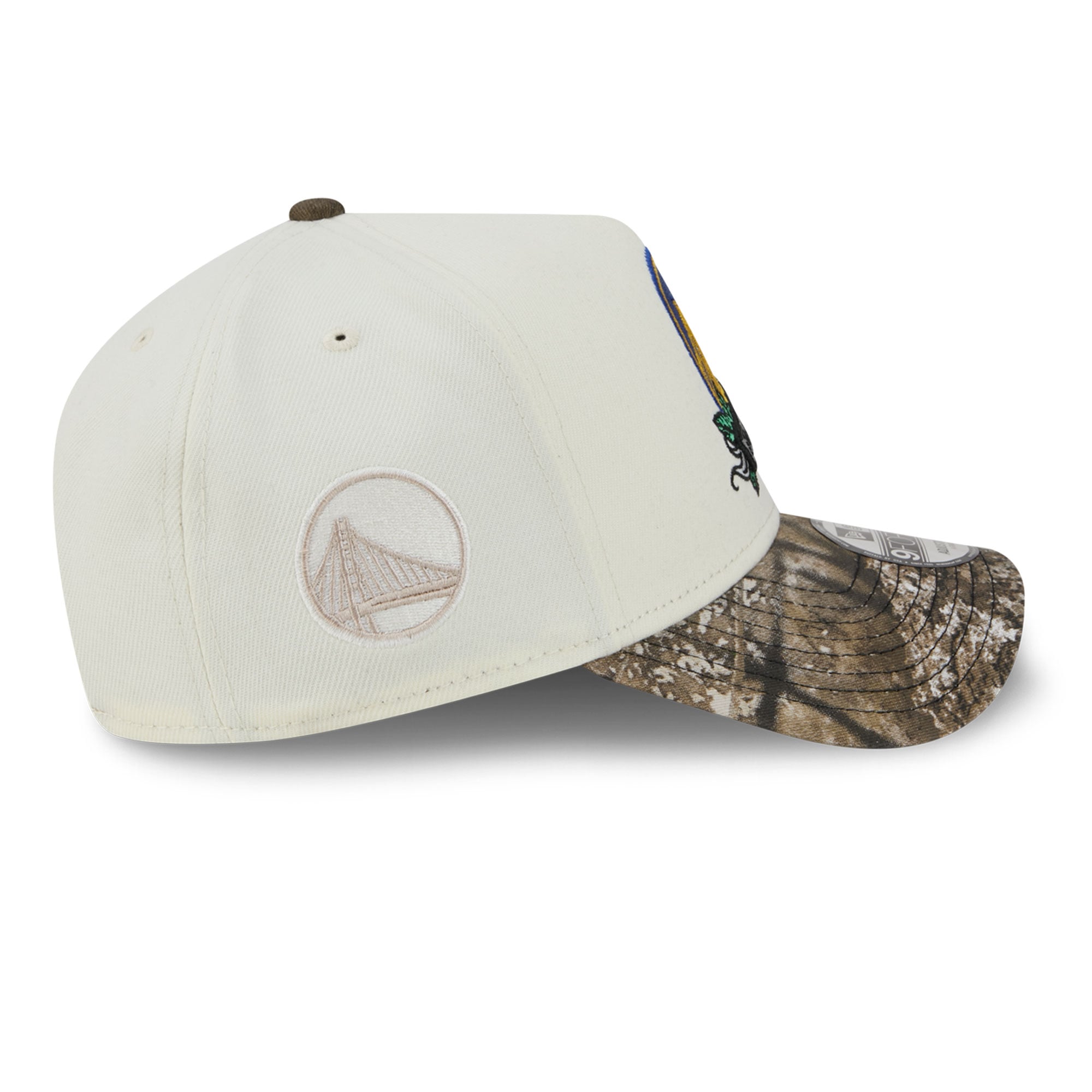Casquette ajustable New Era 9FORTY A-Frame crème/camouflage Golden State Warriors Rose Banner pour homme