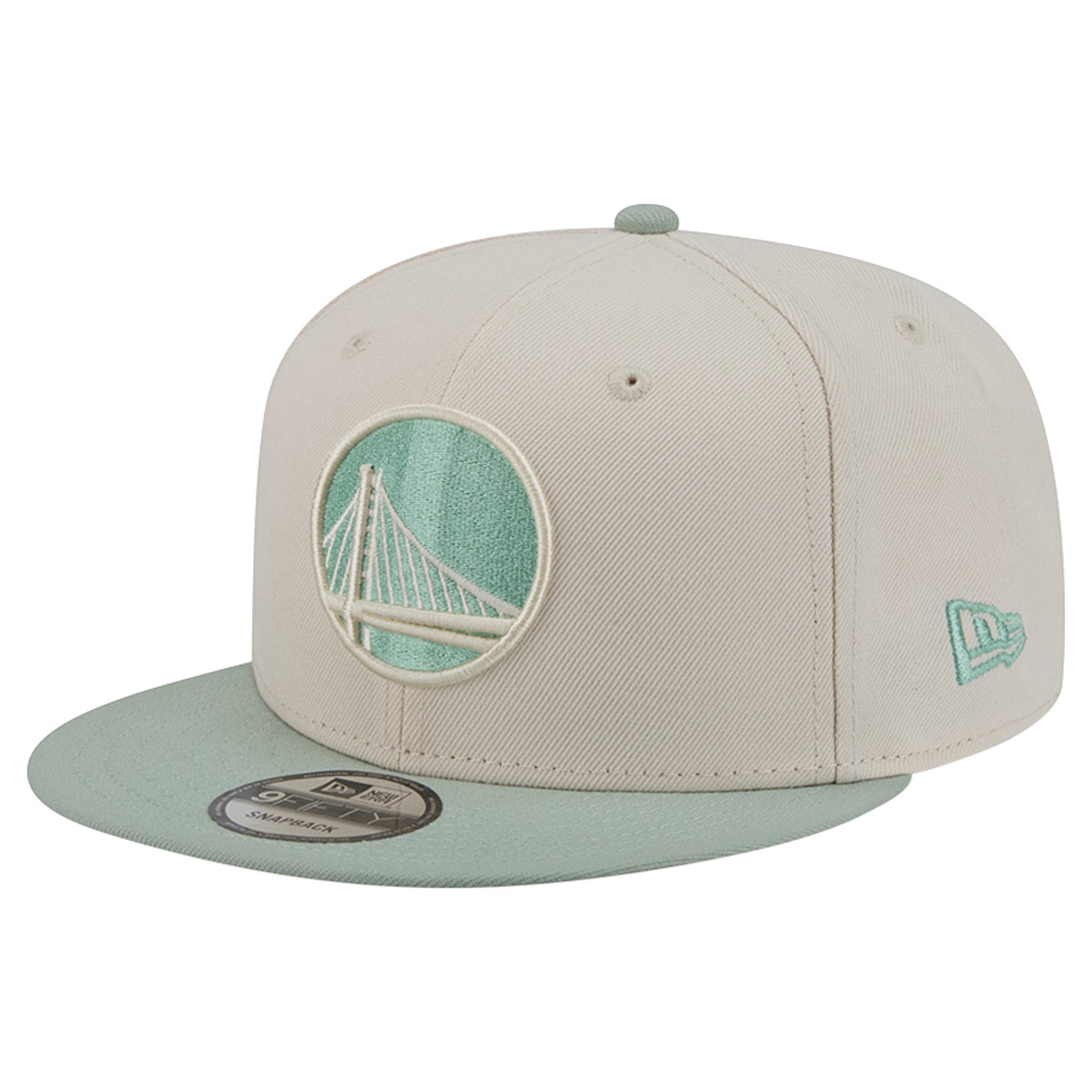 Men's New Era Cream/Light Green Golden State Warriors Color Pack 9FIFTY Snapback Hat