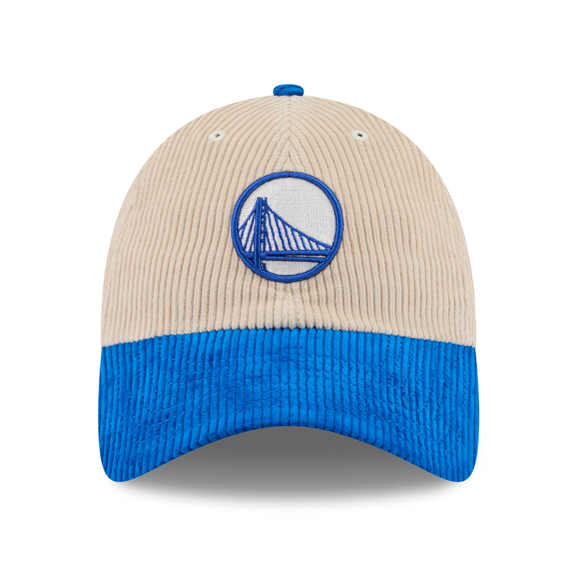 Men's New Era Cream/Royal Golden State Warriors Tonal Corduroy Casual Classic Adjustable Hat