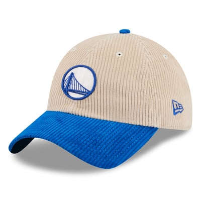 Golden State Warriors New Era Tonal Corduroy Casual Classic Adjustable Hat - Cream/Royal