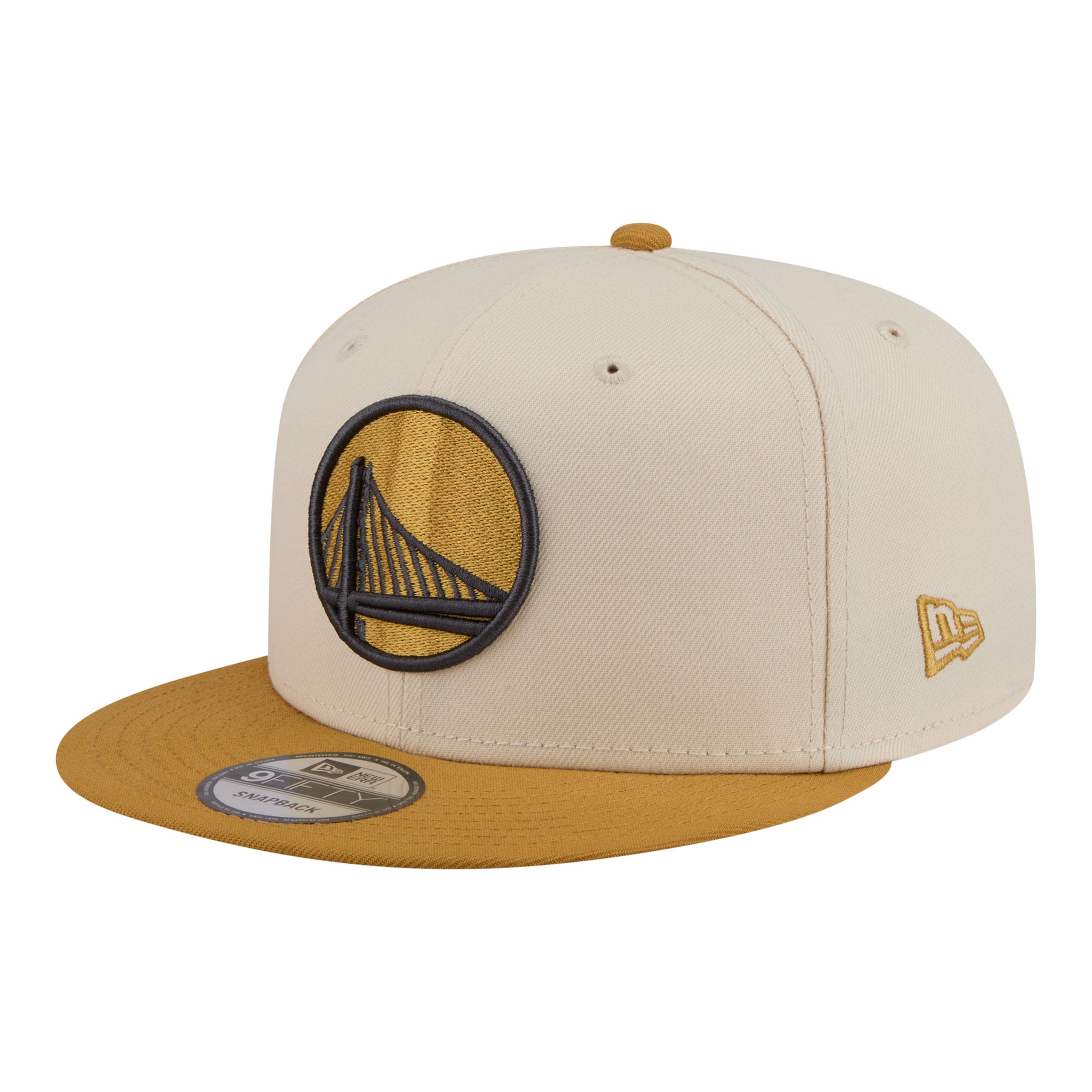 Men's New Era Cream/Tan Golden State Warriors Two-Tone Color Pack 9FIFTY Snapback Hat