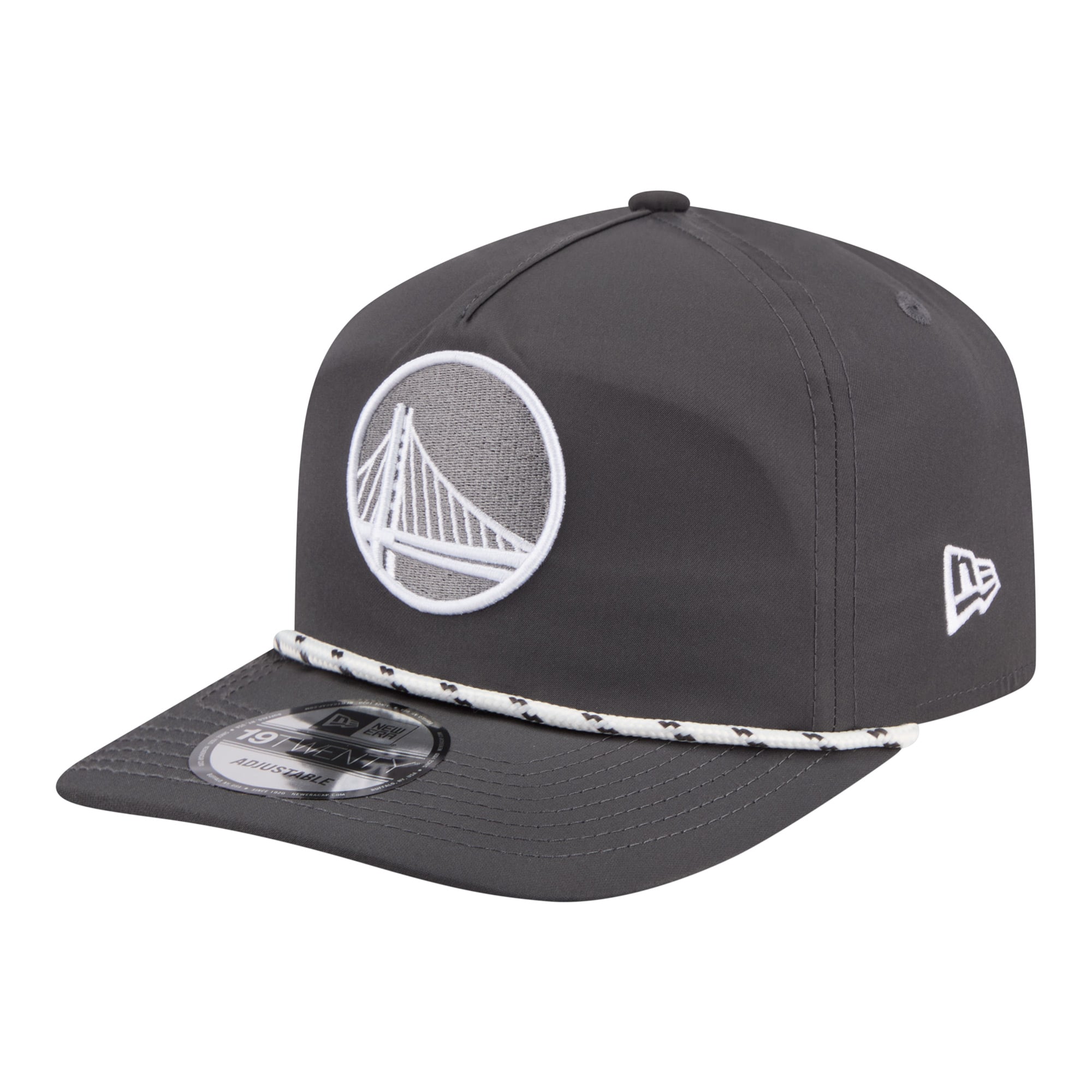 Men's Golden State Warriors New Era Graphite Tonal Rope 19TWENTY Adjustable Hat
