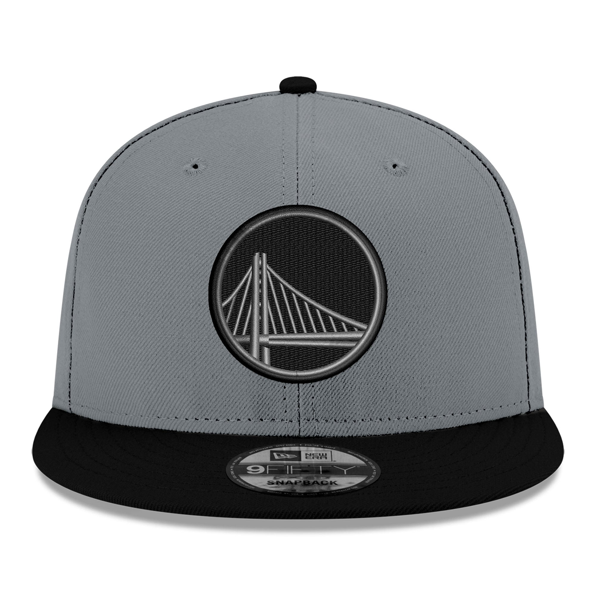 Men's New Era Gray/Black Golden State Warriors Logo 2-Tone 9FIFTY Snapback Hat