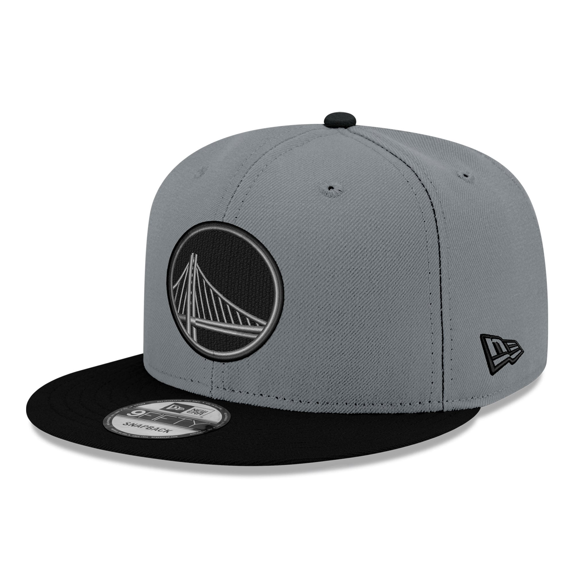 Men's New Era Gray/Black Golden State Warriors Logo 2-Tone 9FIFTY Snapback Hat