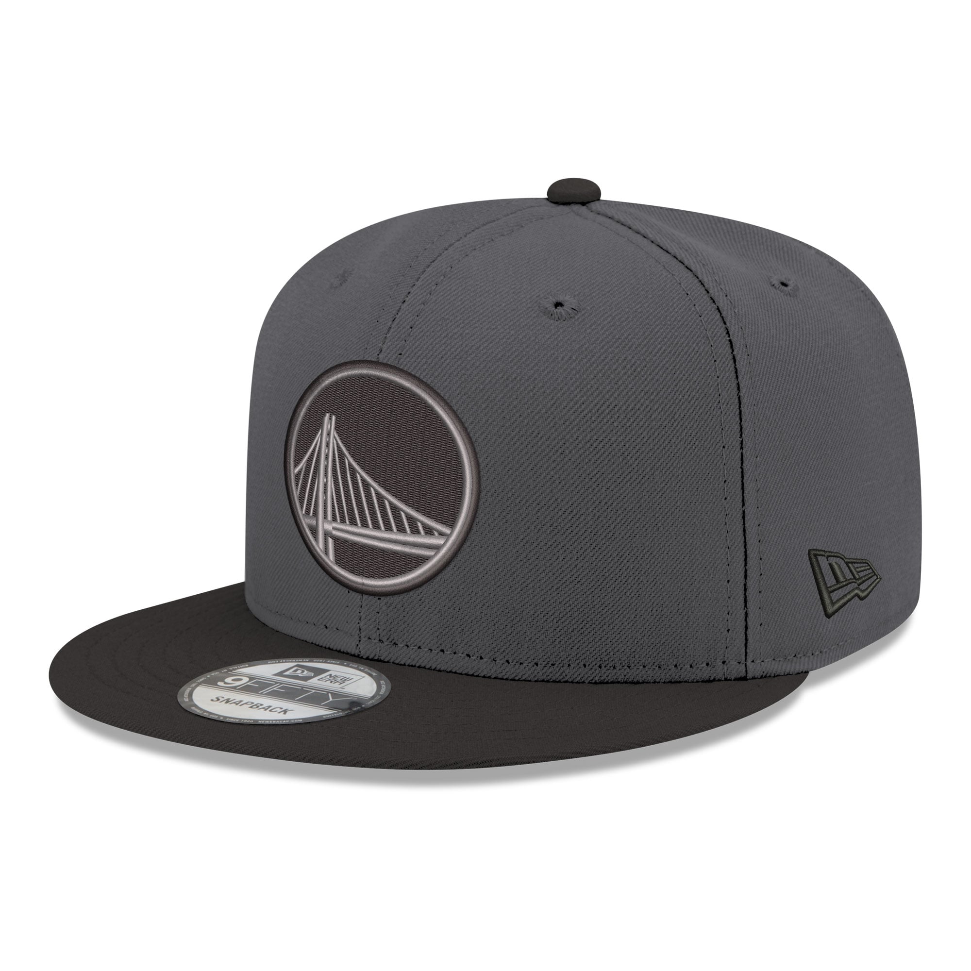 Men's Golden State Warriors New Era Gray/Black Logo 2-Tone 9FIFTY Snapback Hat