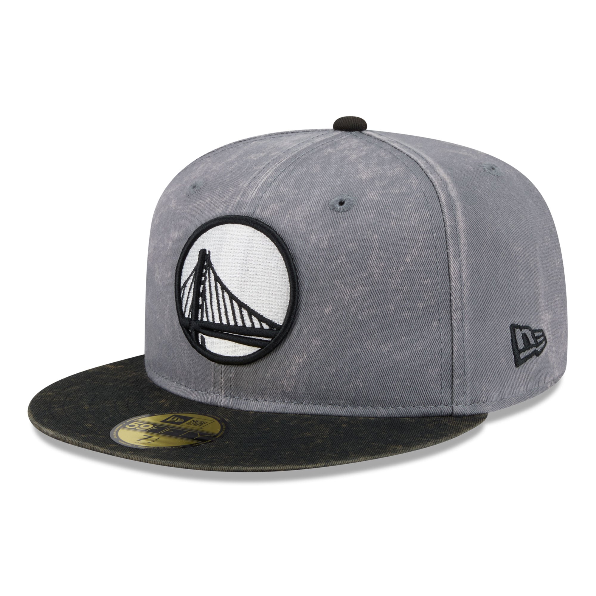 Men's New Era Gray/Black Golden State Warriors Washed 59FIFTY Fitted Hat