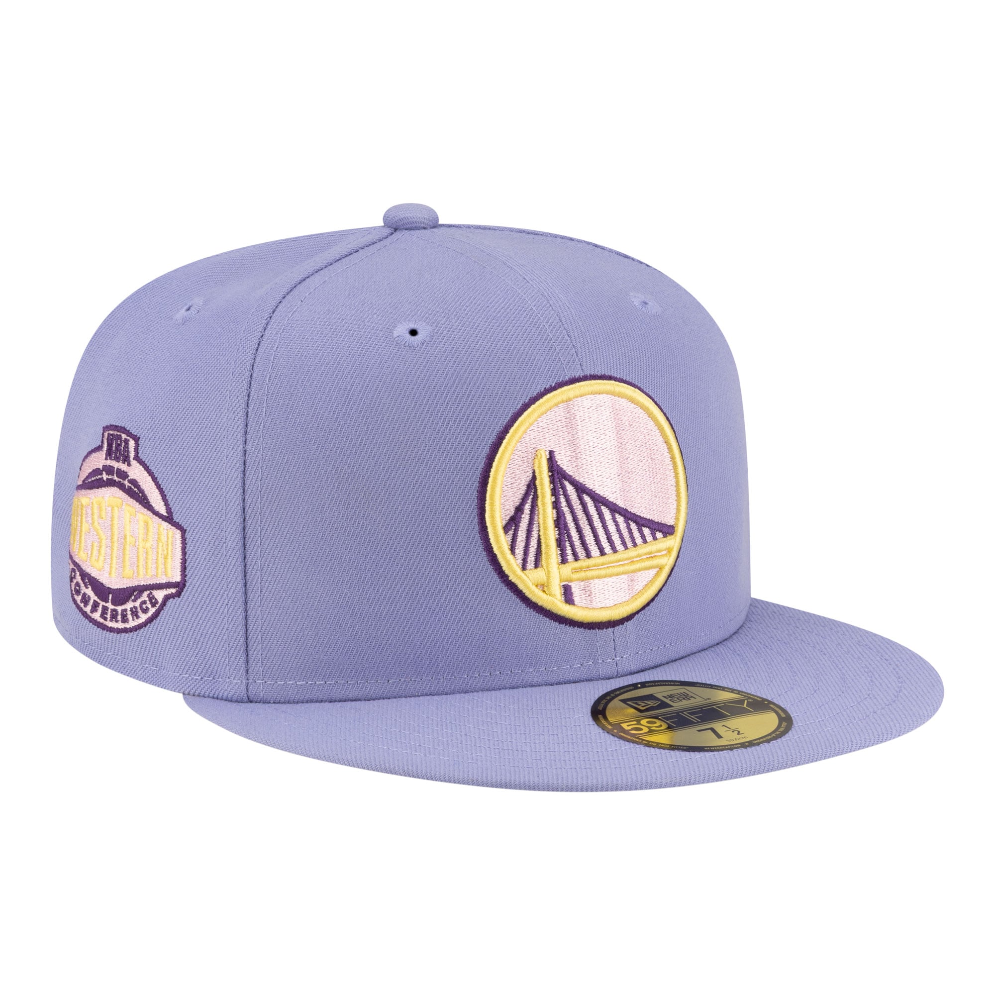 Men's Golden State Warriors New Era Lavender Color Pack 59FIFTY Fitted Hat