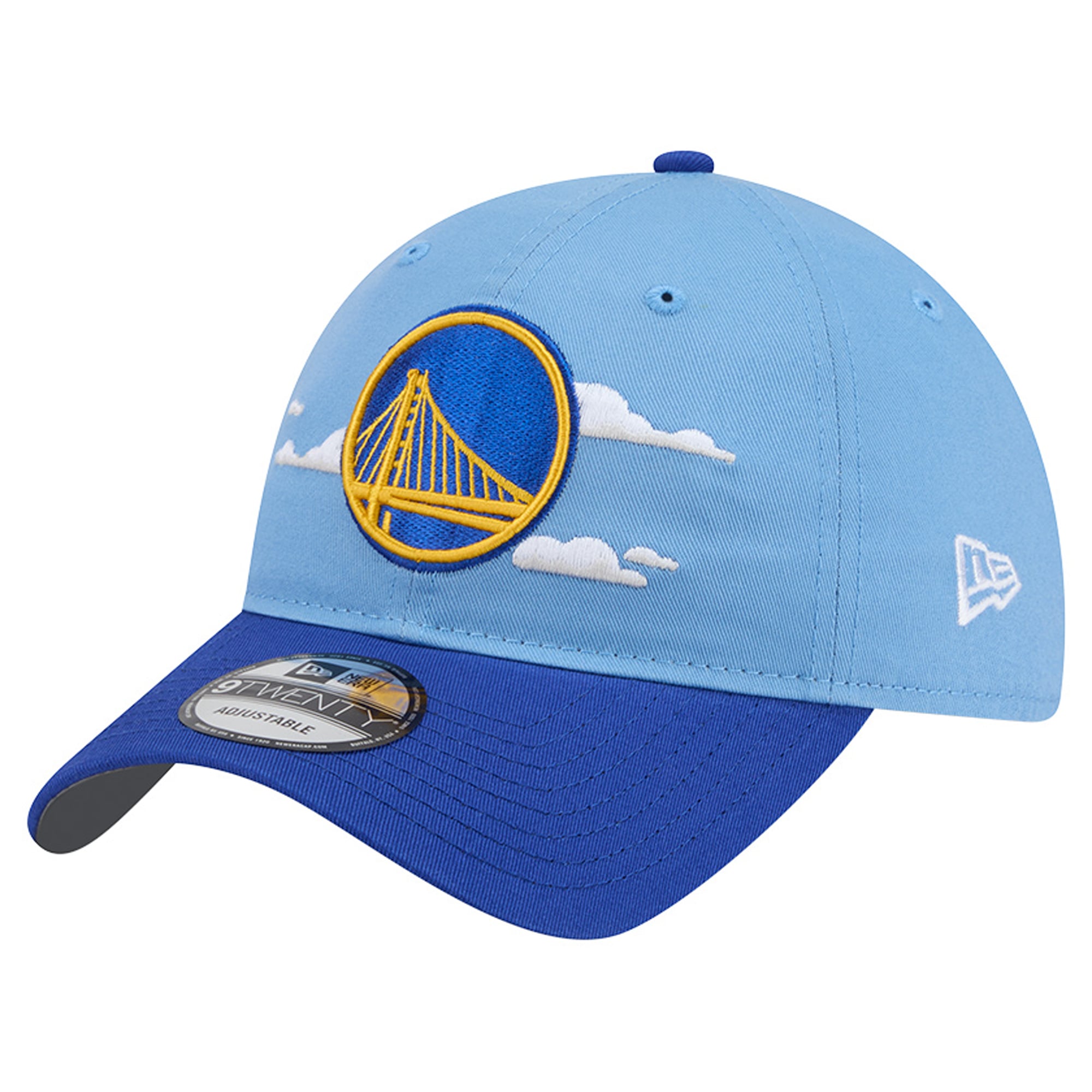 Men's Golden State Warriors New Era Powder Blue Clouds 9TWENTY Adjustable Hat