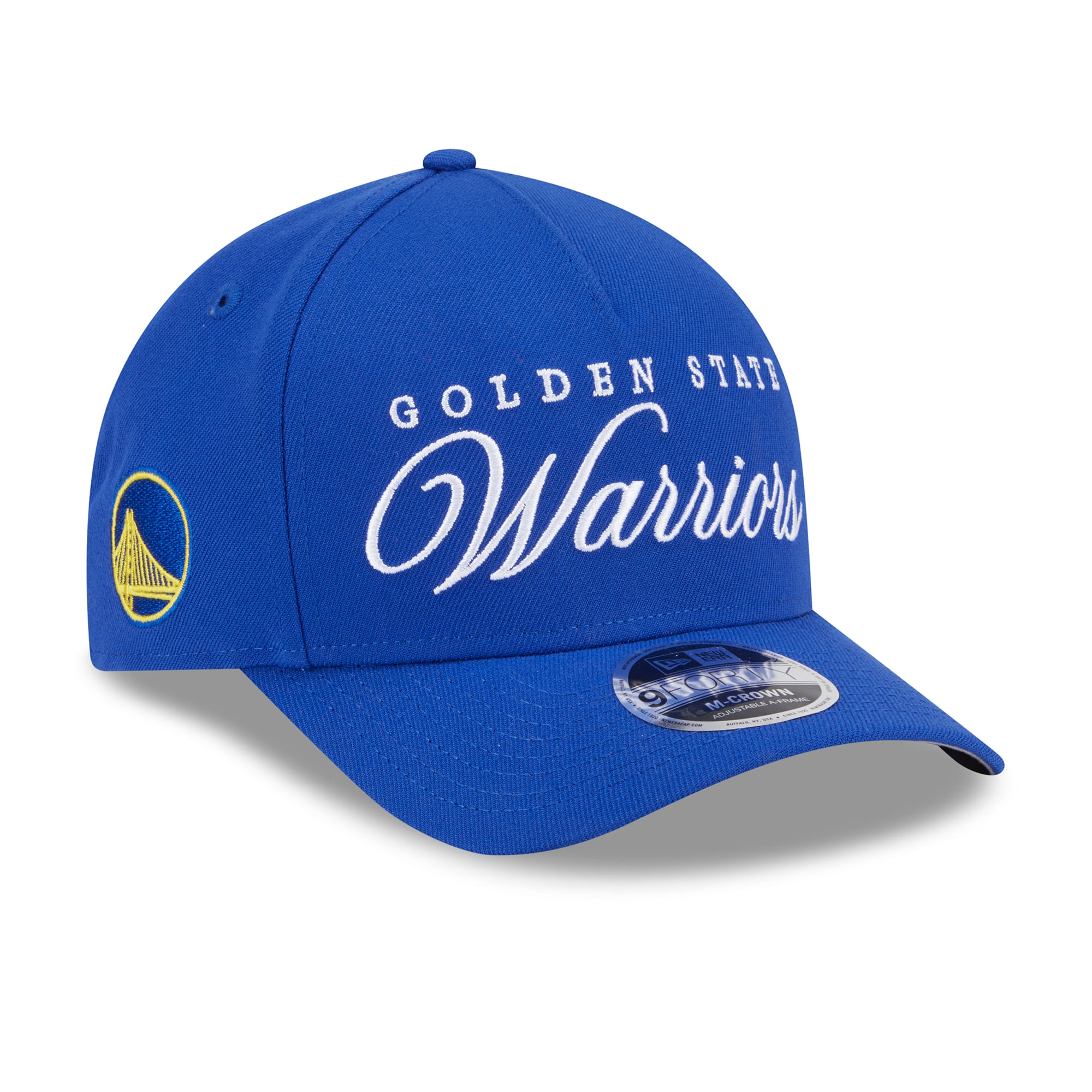 Men's Golden State Warriors New Era Royal 2025 NBA Draft M-Crown A-Frame 9FORTY Adjustable Hat