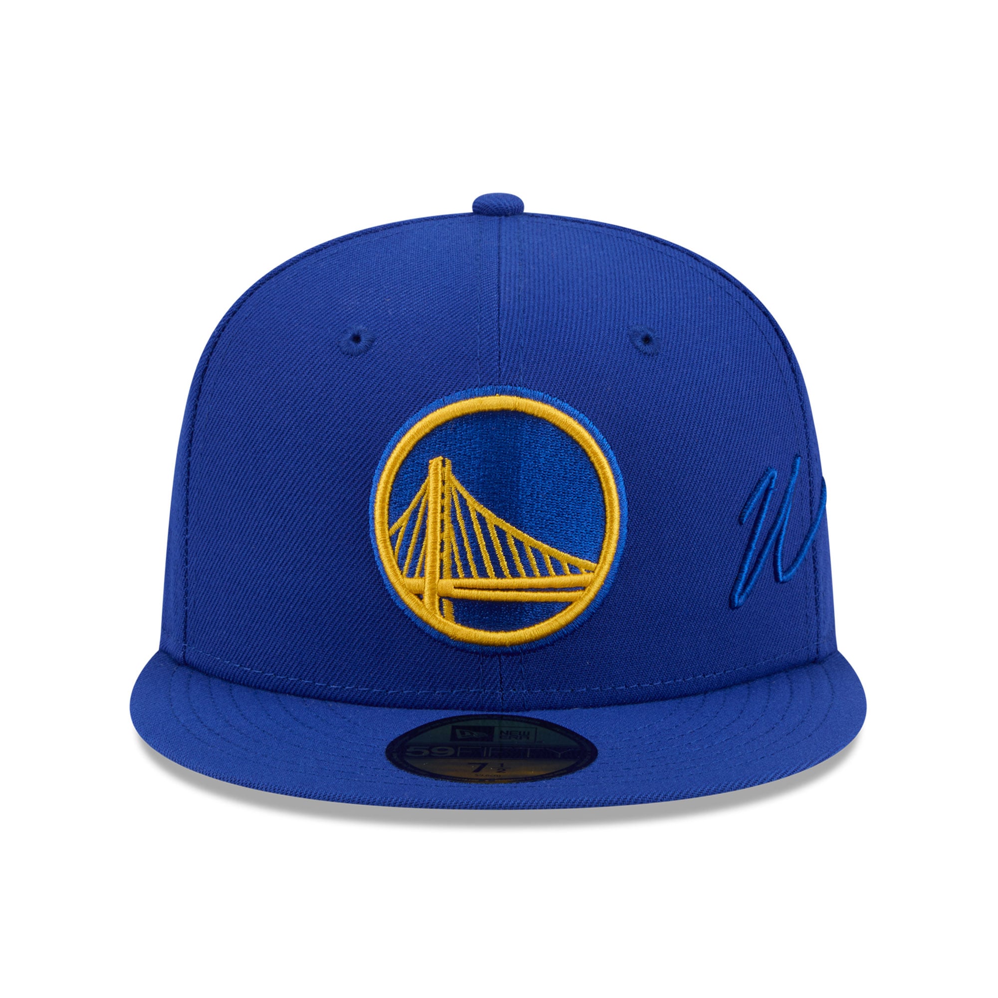 Men's New Era Royal Golden State Warriors Side Script 59FIFTY Fitted Hat