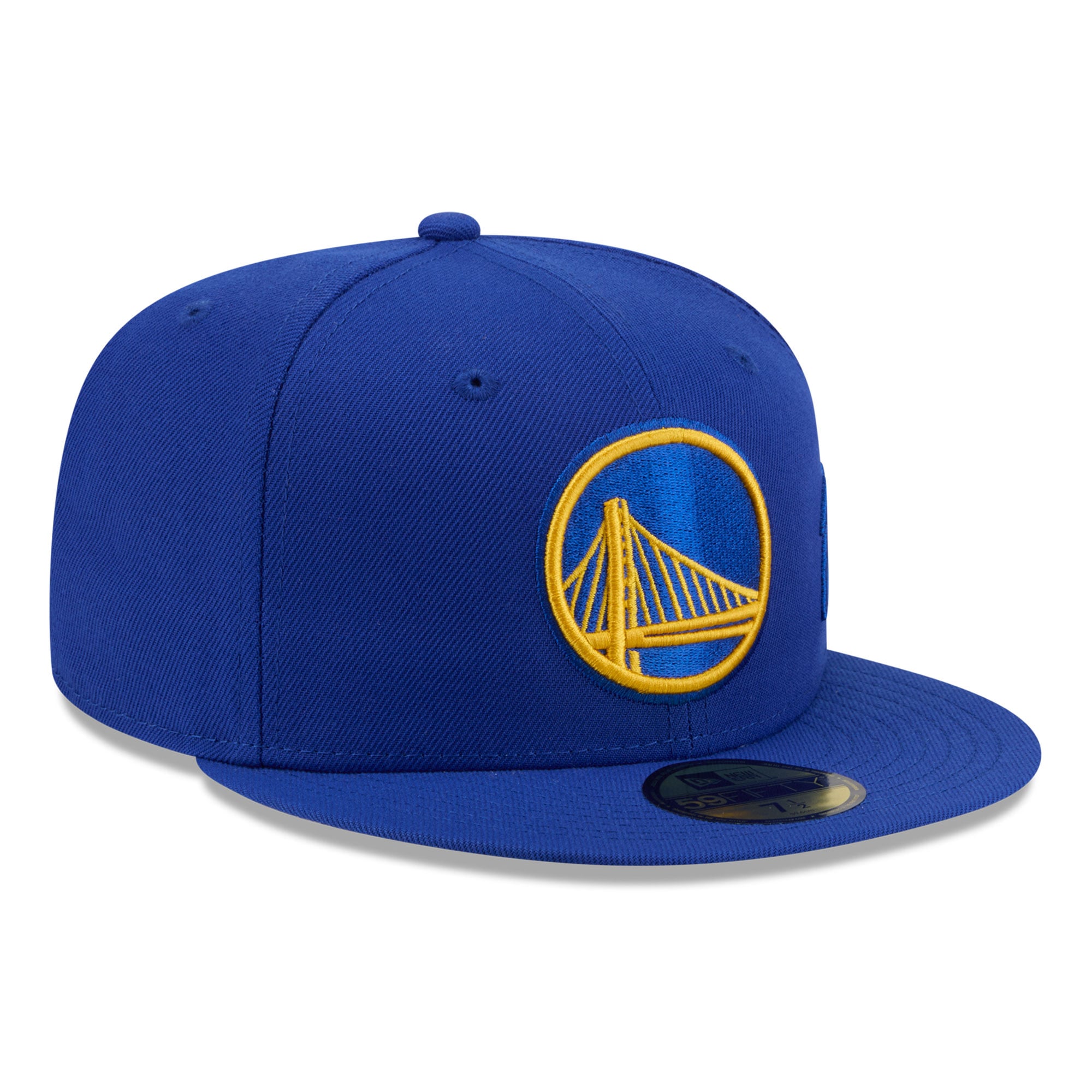 Men's New Era Royal Golden State Warriors Side Script 59FIFTY Fitted Hat