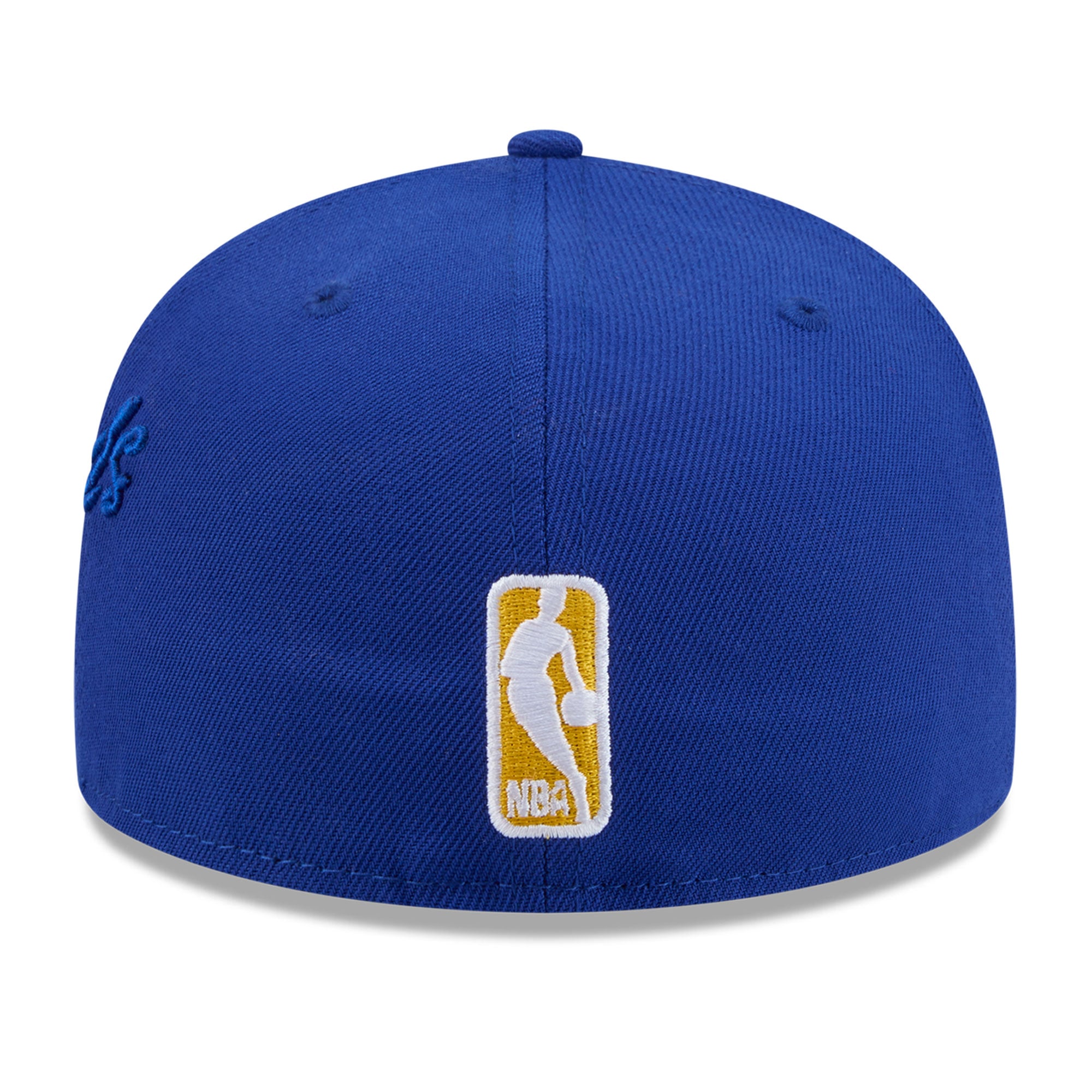 Men's New Era Royal Golden State Warriors Side Script 59FIFTY Fitted Hat