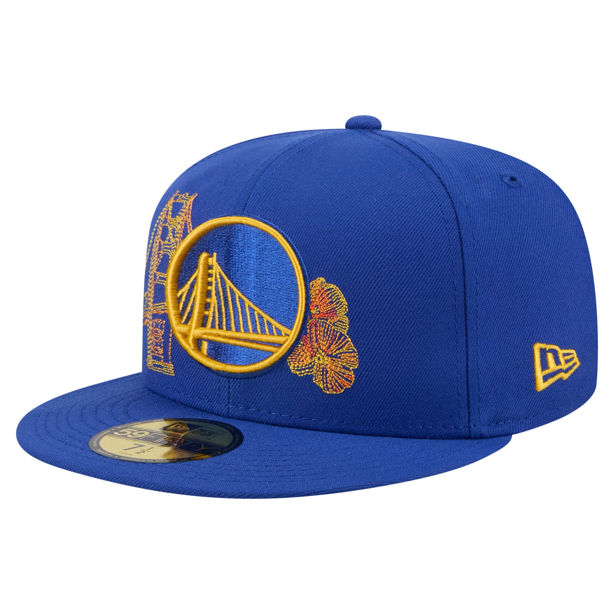 Men's Golden State Warriors New Era Royal State Stitch 59FIFTY Fitted Hat