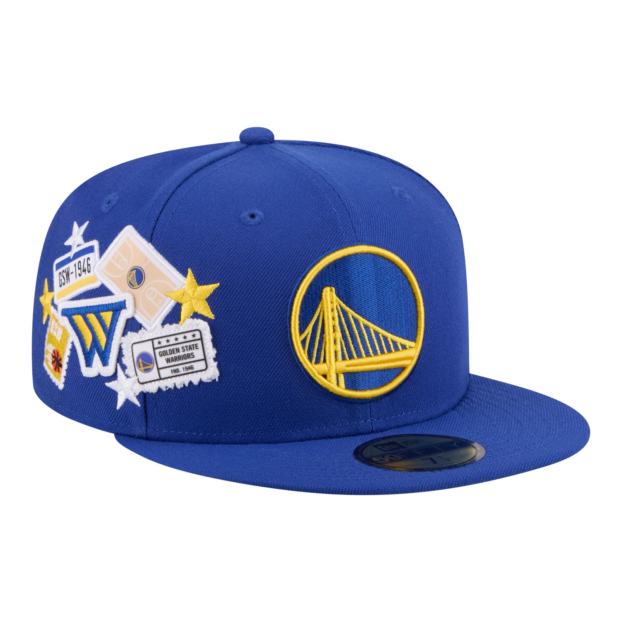 Men's Golden State Warriors New Era Royal Team Collage 59FIFTY Fitted Hat