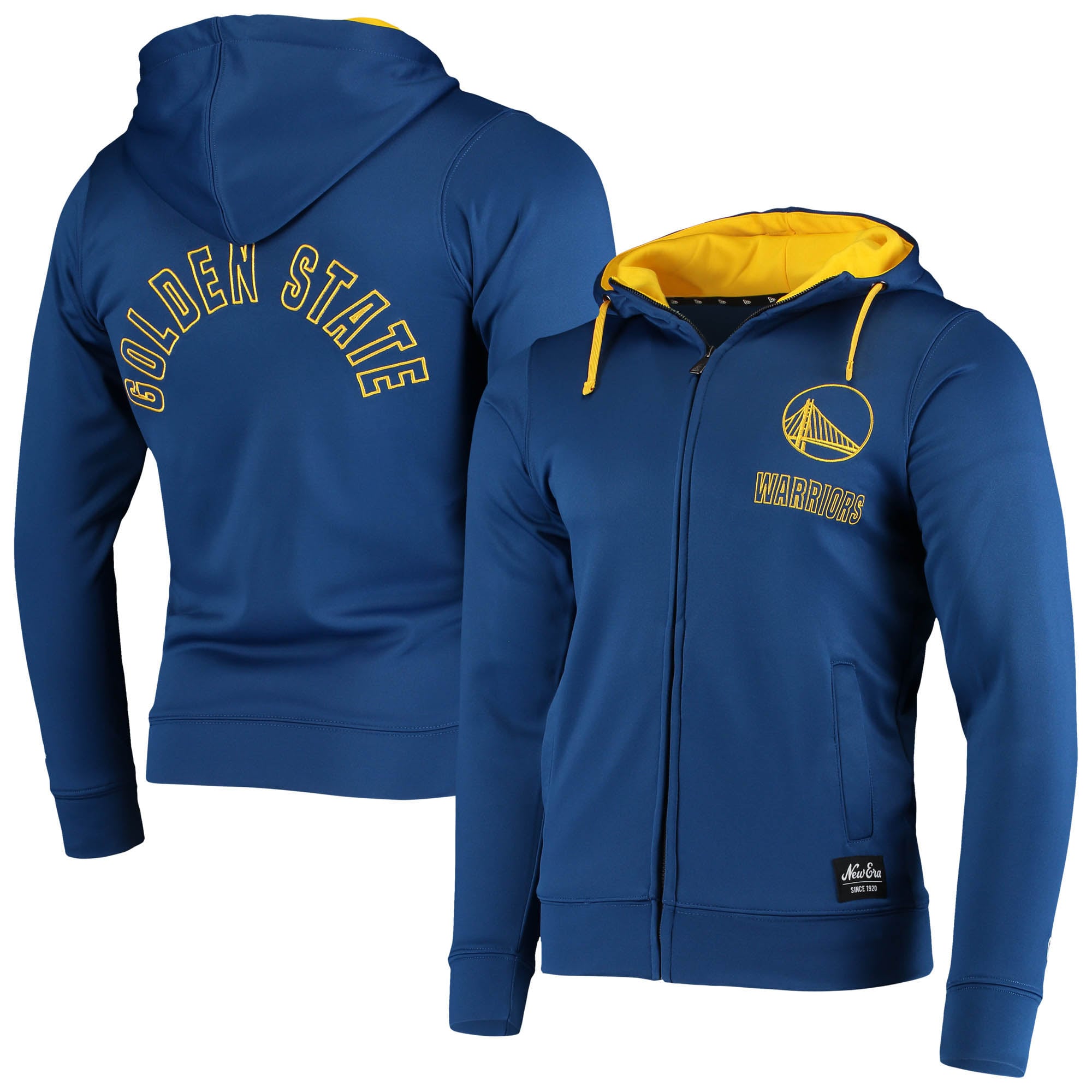 Men's New Era Royal Golden State Warriors Team Full-Zip Hoodie