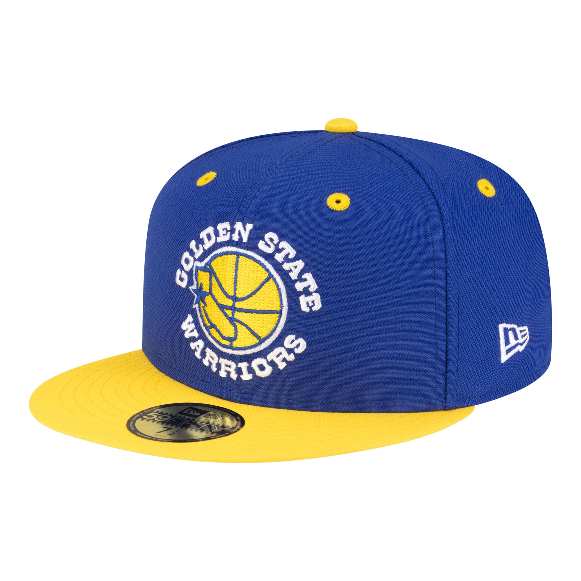 Men's Golden State Warriors New Era Royal/Gold 80s Throwback 59FIFTY Fitted Hat