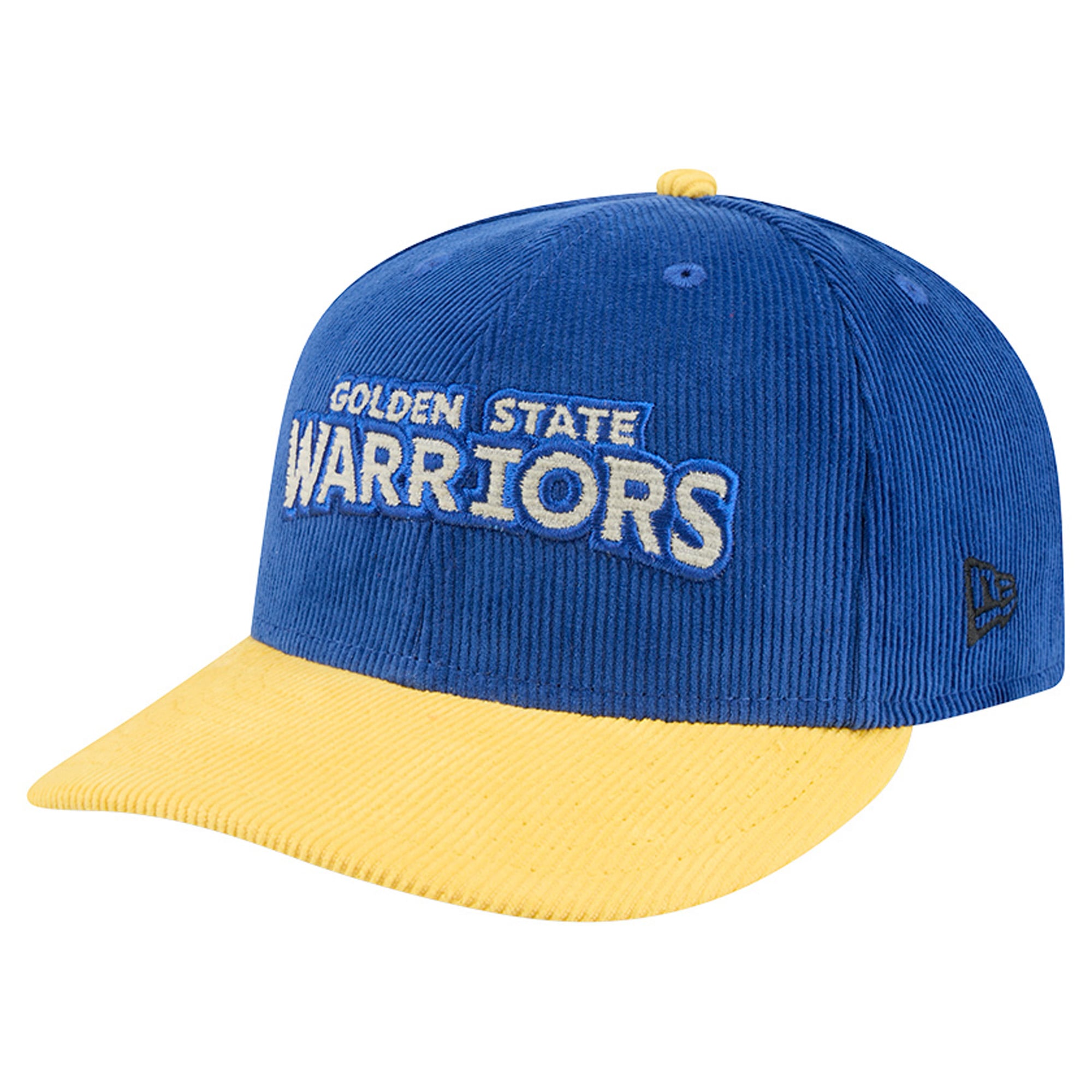 Casquette snapback New Era 9FIFTY en velours côtelé bleu royal/or Golden State Warriors pour homme