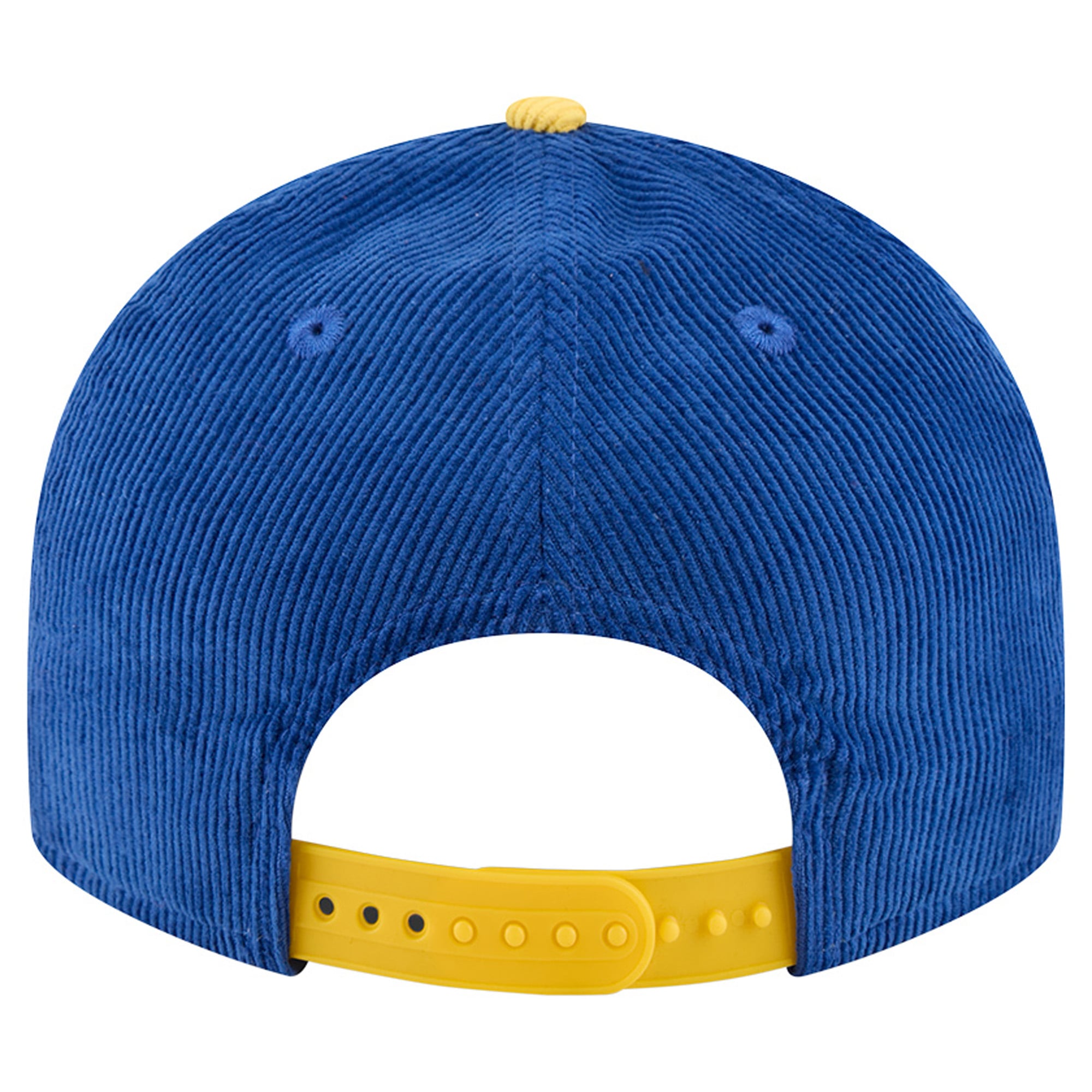 Casquette snapback New Era 9FIFTY en velours côtelé bleu royal/or Golden State Warriors pour homme
