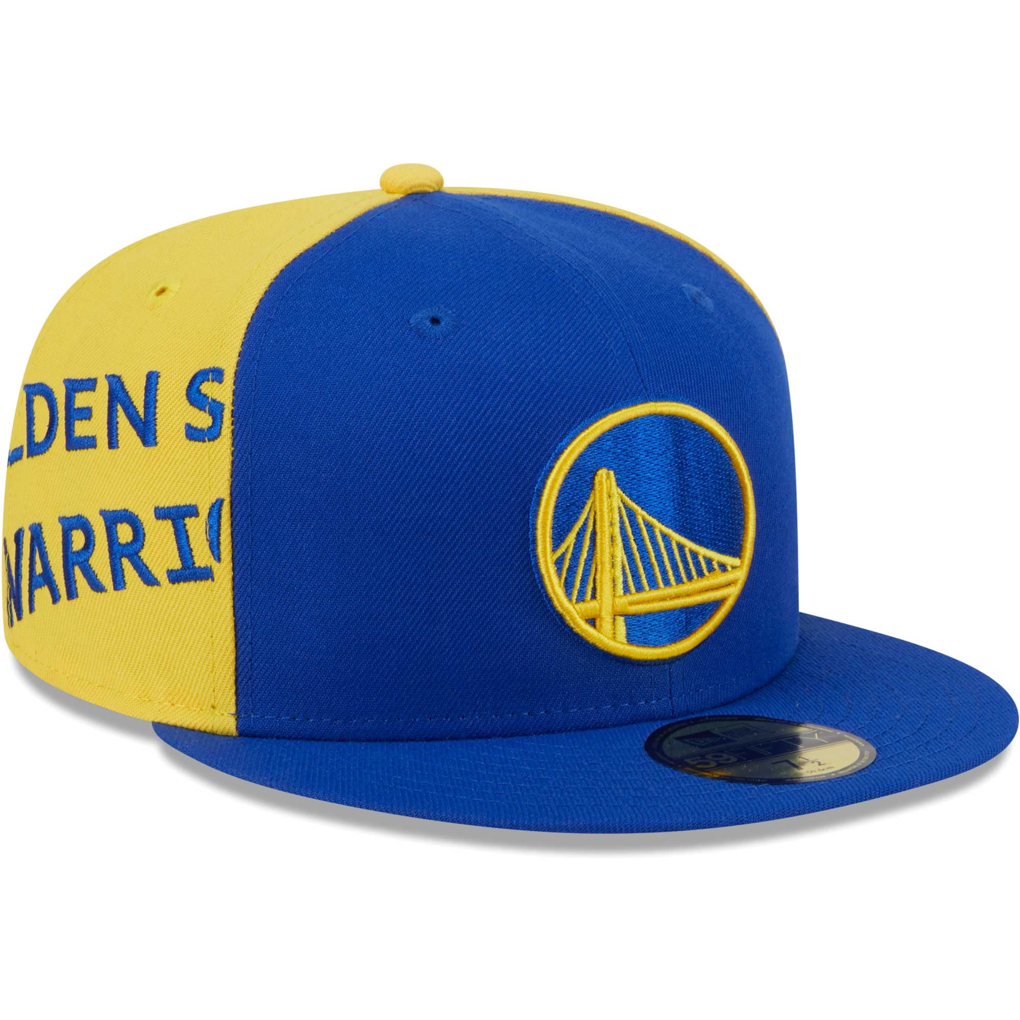 Men's Golden State Warriors New Era Royal/Gold Gameday Wordmark 59FIFTY Fitted Hat