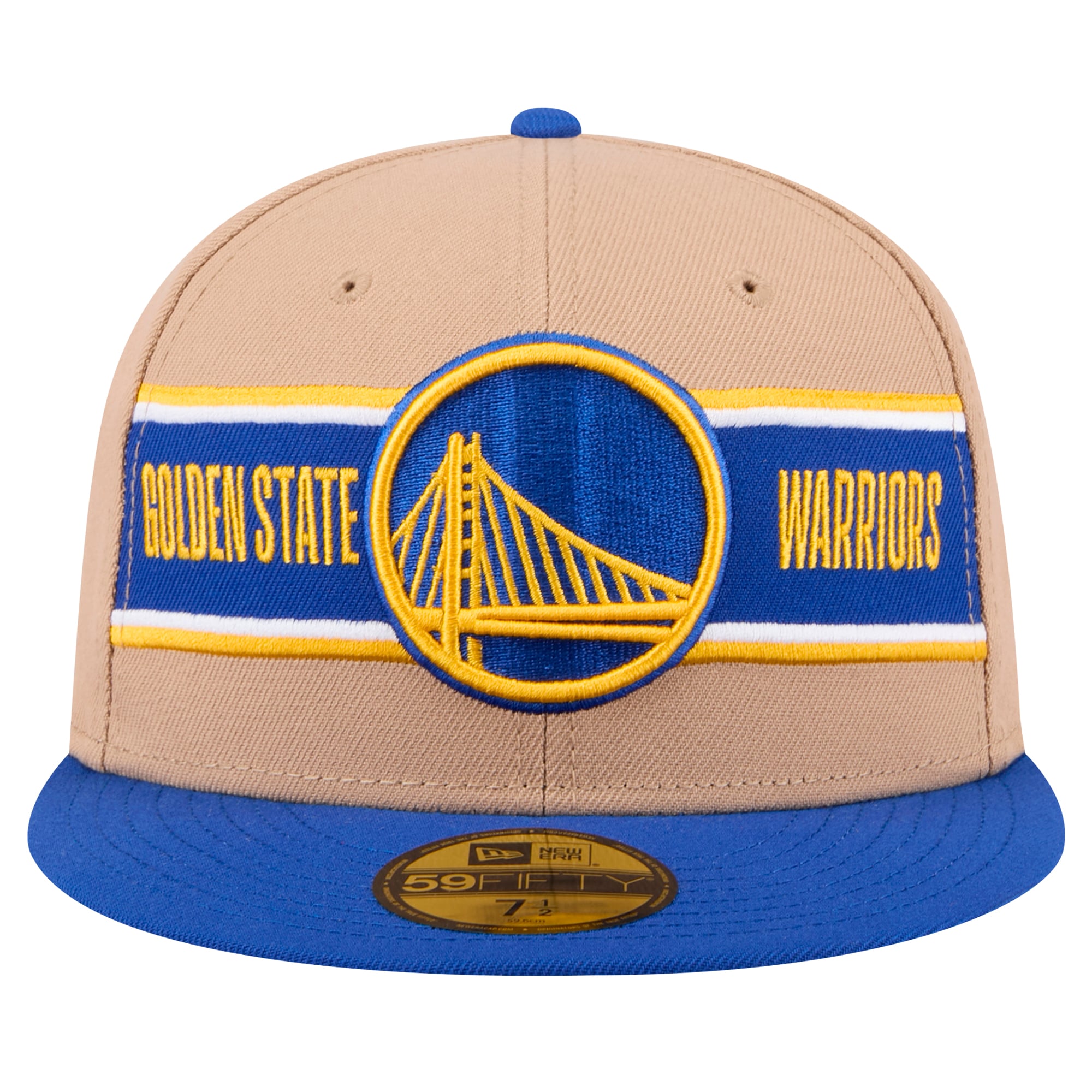 Men's New Era Tan/Royal Golden State Warriors 2024 NBA Draft 59FIFTY Fitted Hat