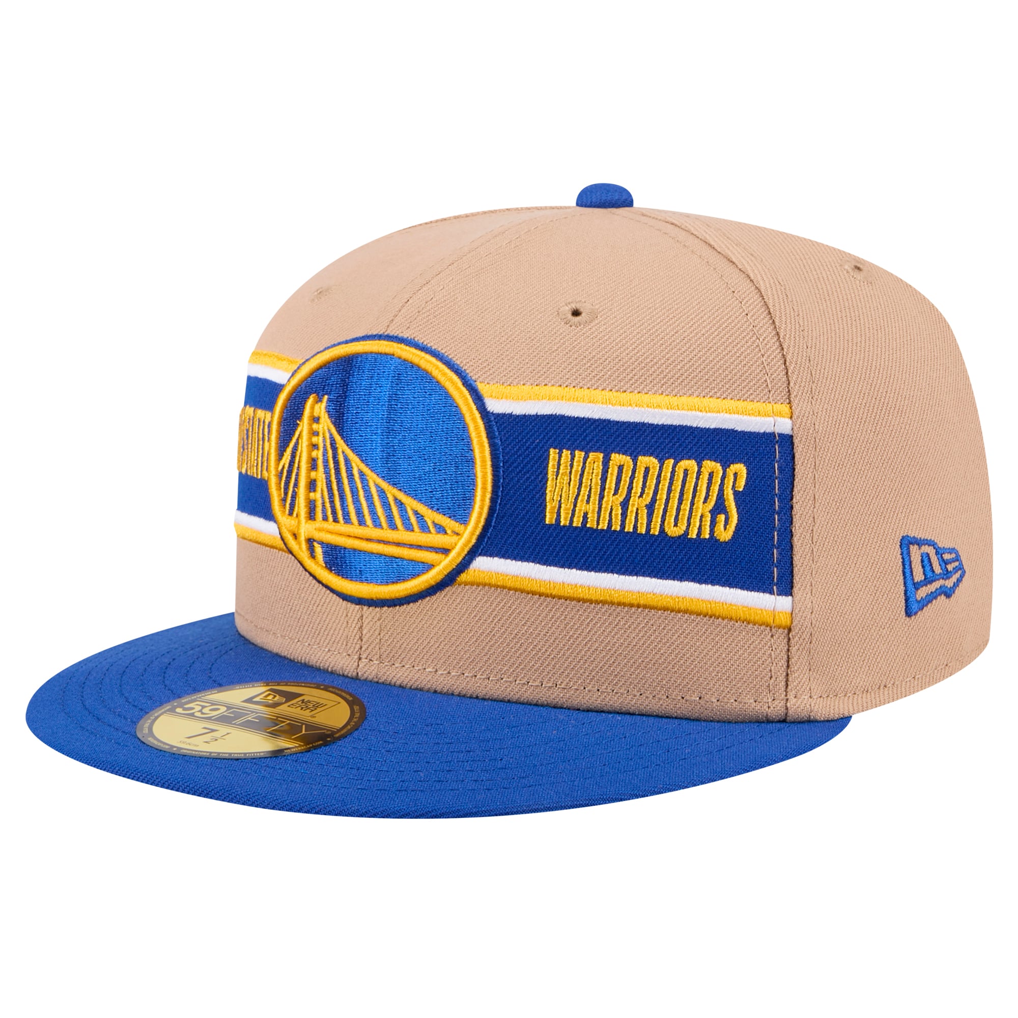 Men's New Era Tan/Royal Golden State Warriors 2024 NBA Draft 59FIFTY Fitted Hat