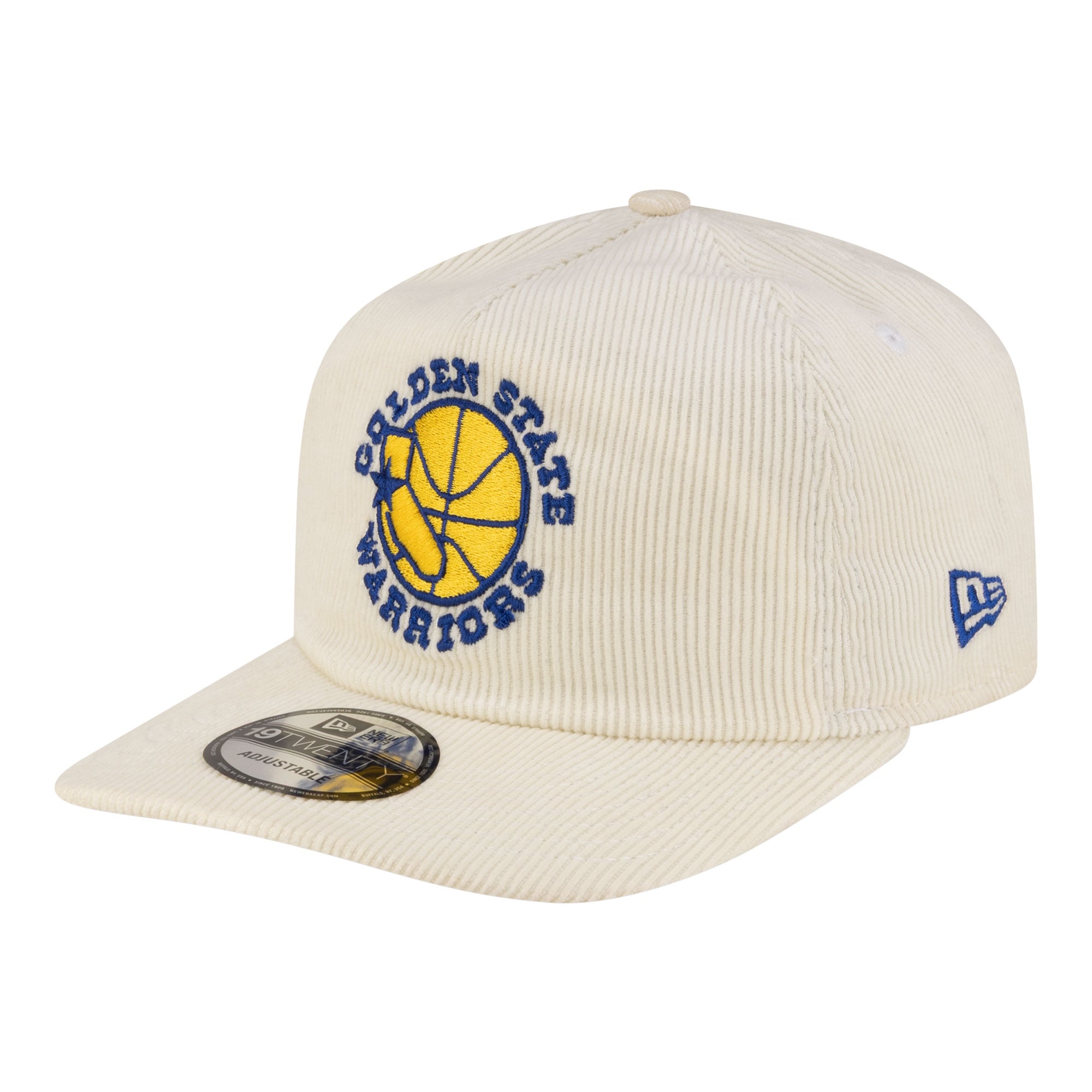 Men's New Era White Golden State Warriors 19TWENTY 80s Chrome Corduroy Adjustable Hat