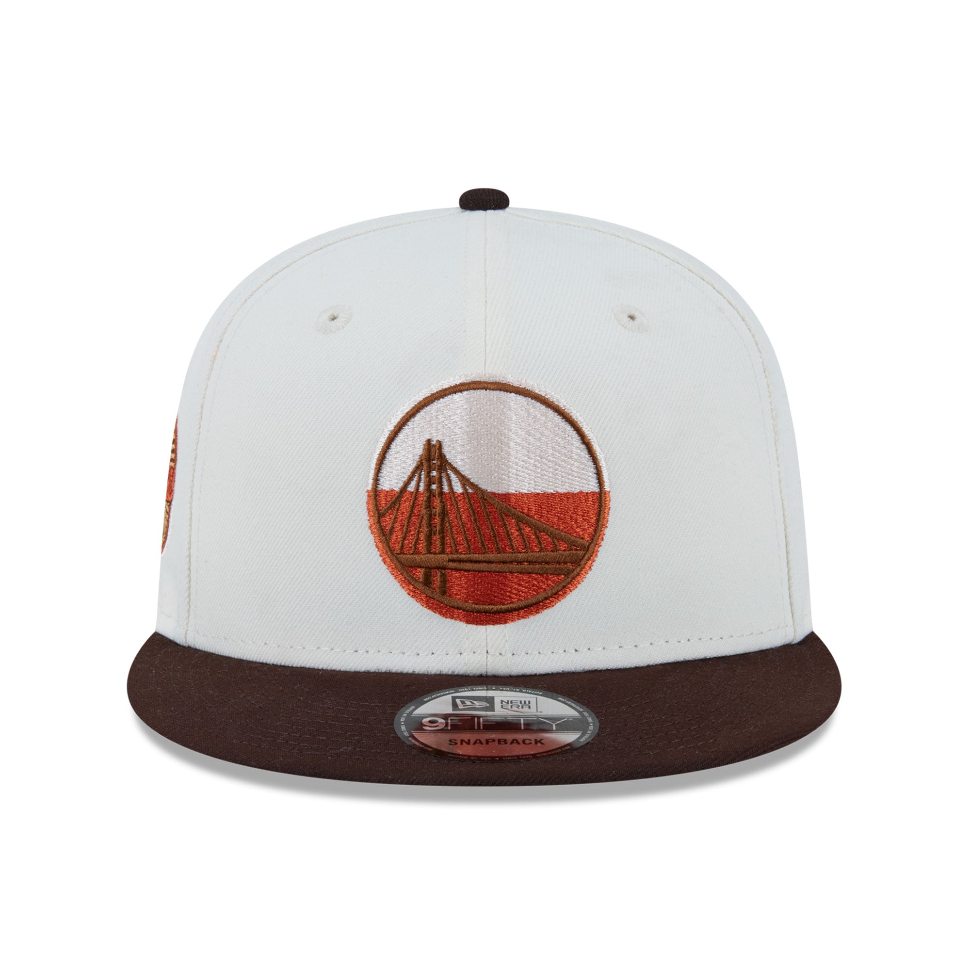 Casquette snapback New Era 9FIFTY blanche pour homme, Golden State Warriors, motif citrouille épicée