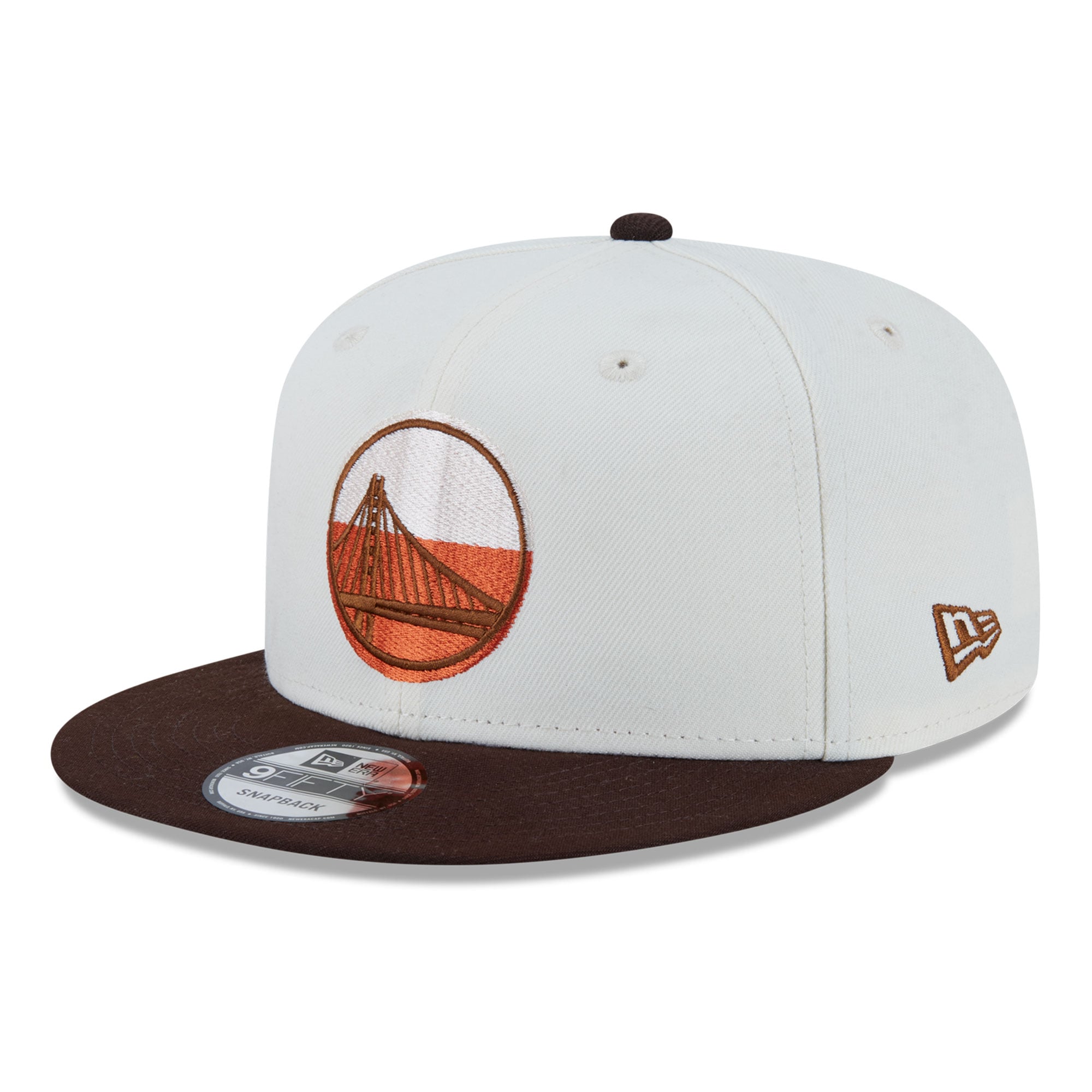 Casquette snapback New Era 9FIFTY blanche pour homme, Golden State Warriors, motif citrouille épicée