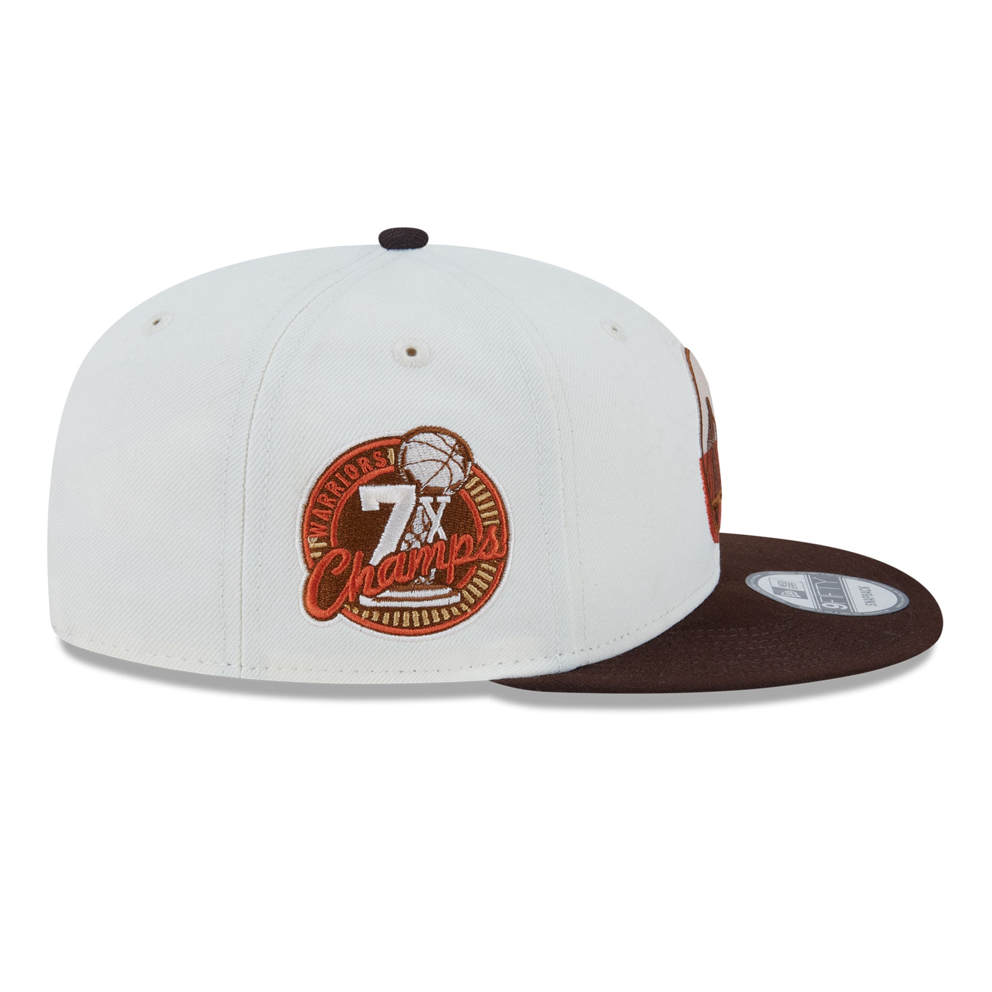 Casquette snapback New Era 9FIFTY blanche pour homme, Golden State Warriors, motif citrouille épicée