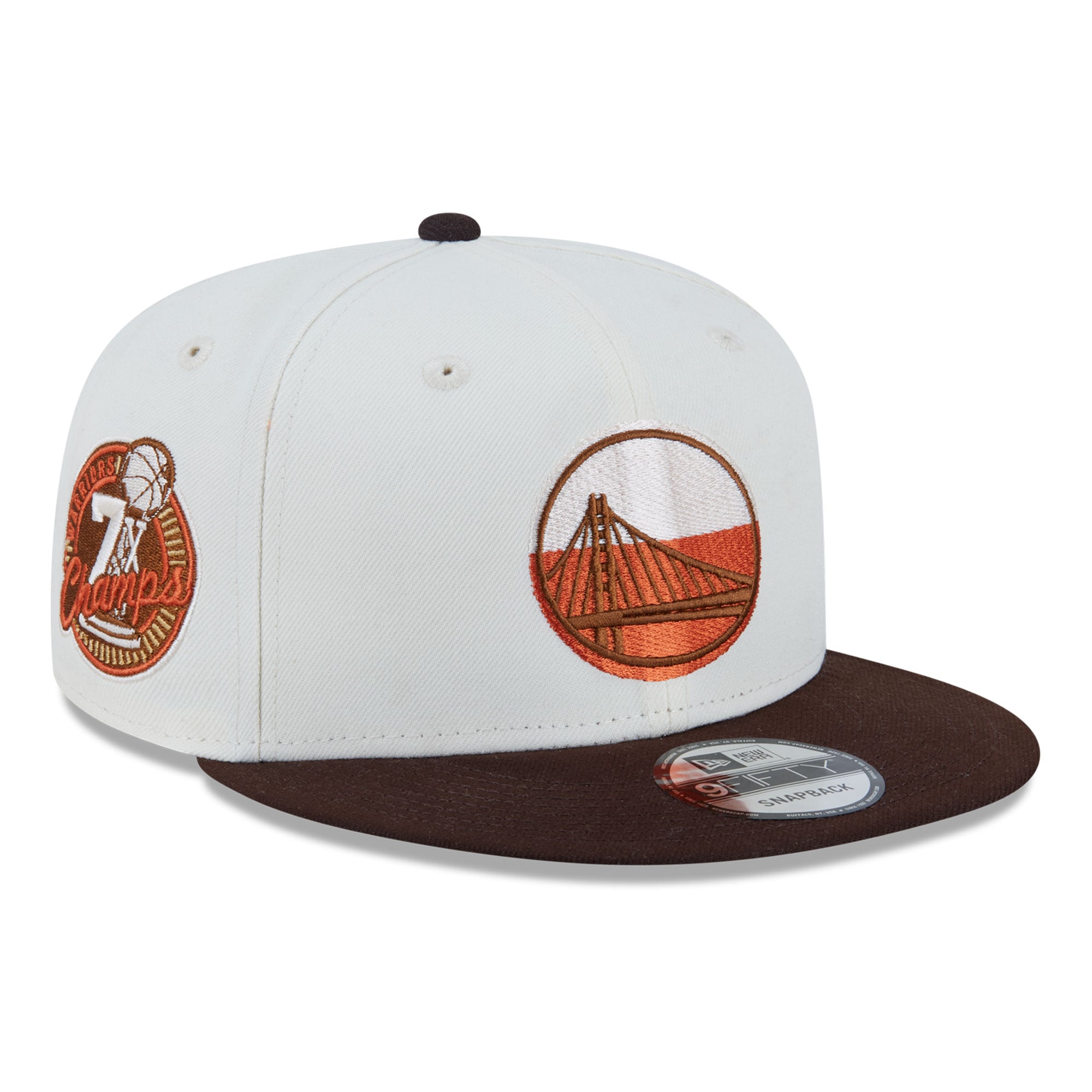 Men's New Era White Golden State Warriors Pumpkin Spice 9FIFTY Snapback Hat