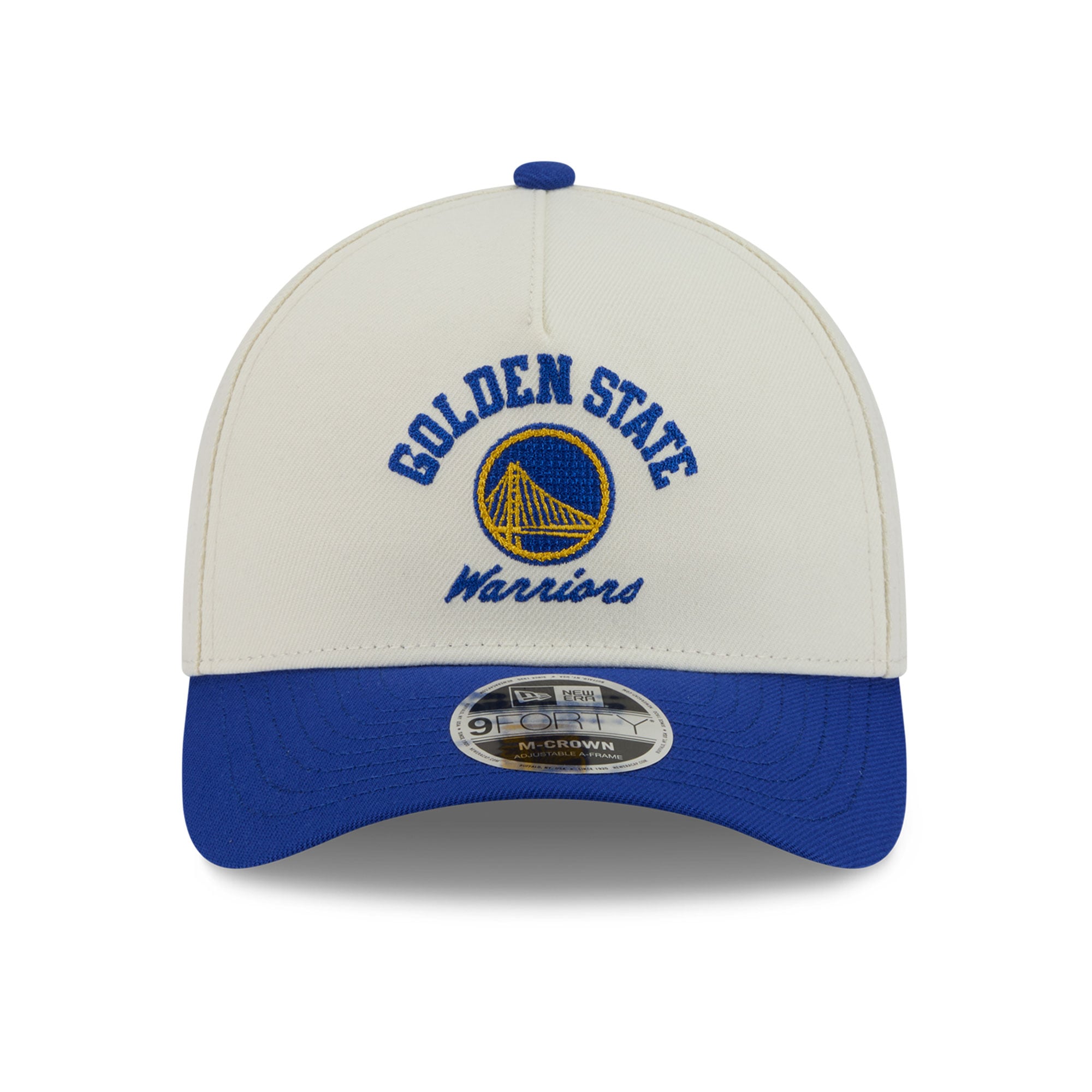 Men's New Era White/Royal Golden State Warriors Arch 9FORTY A-Frame M-Crown Adjustable Hat