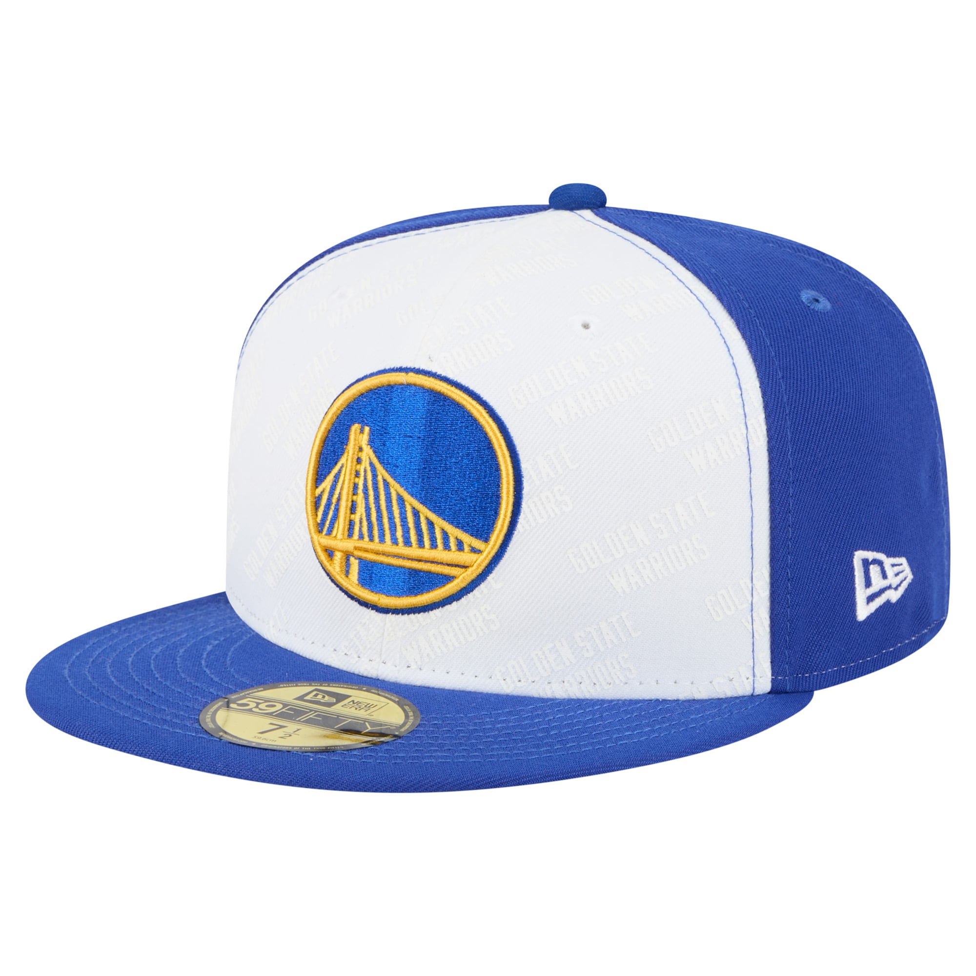 Men's New Era White/Royal Golden State Warriors Repeat 59Fifty Fitted Hat