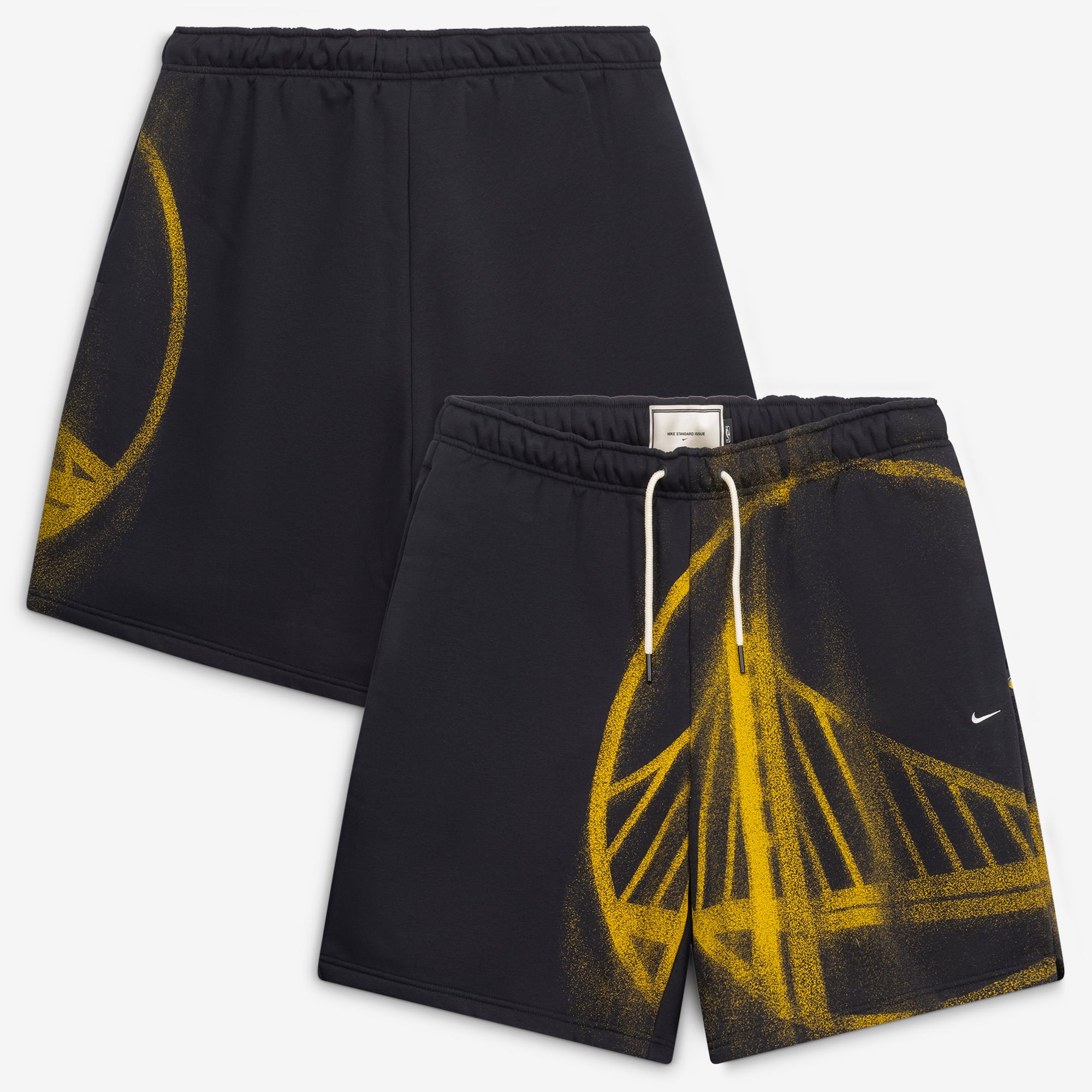 Short d'entraînement Nike Golden State Warriors 2026 Standard Issue Icon Fleece noir pour homme