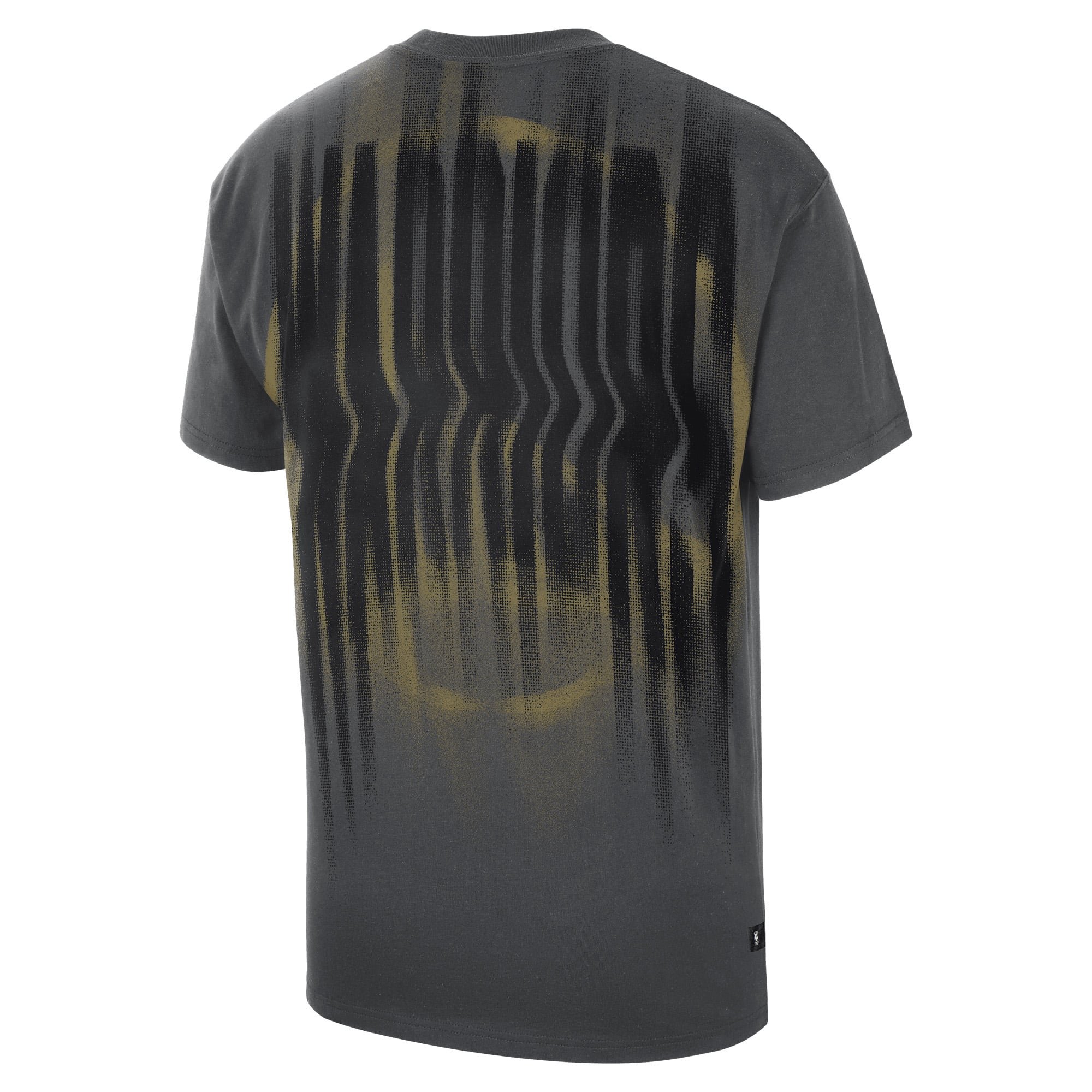 T-shirt Nike Max 90 d'avant-match 2026, couleur anthracite, Golden State Warriors, édition standard.