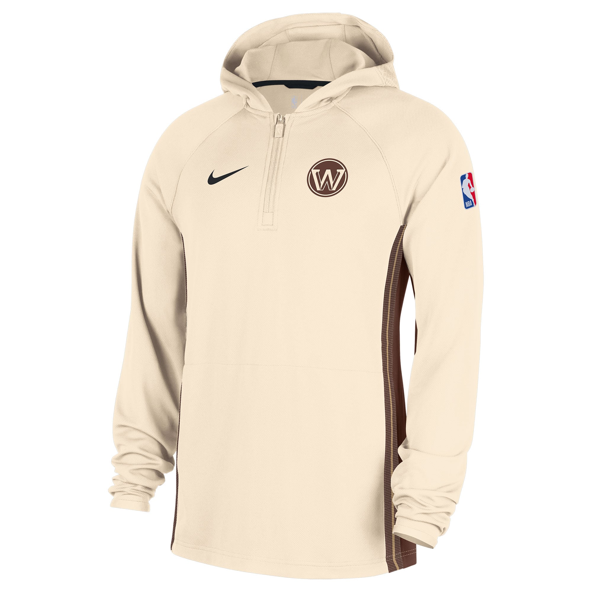 Men's Nike  Natural Golden State Warriors 2025/26 City Edition Remix Authentic On-Court Quarter-Zip Dri-FIT Hooded Jacket