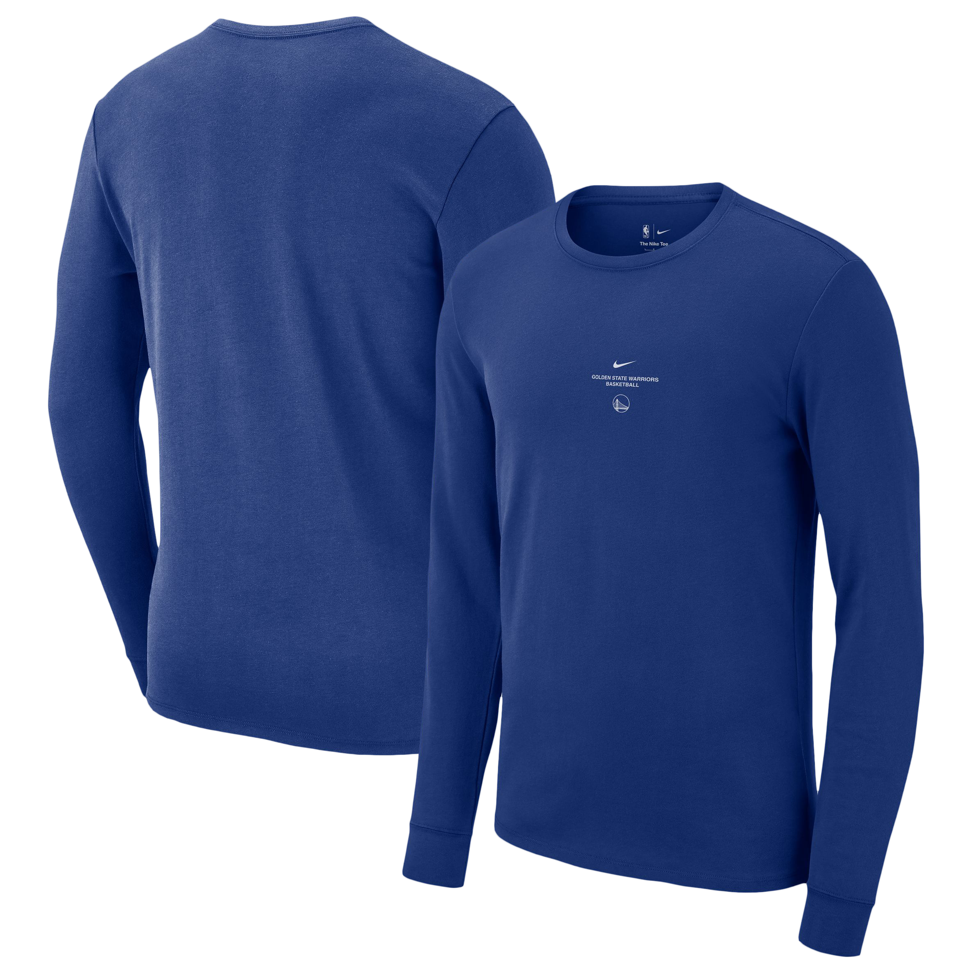 T-shirt d'entraînement à manches longues Nike Royal Golden State Warriors 2026 Standard Issue pour homme
