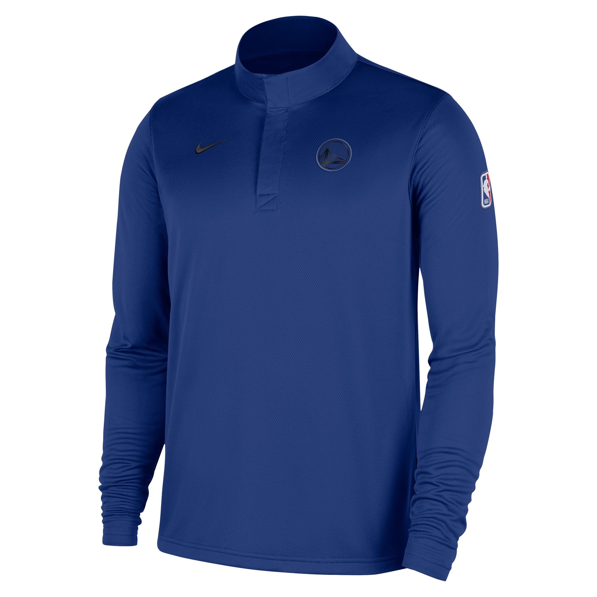 Haut Nike Royal Golden State Warriors Authentic Coaches à quart de zip Dri-FIT pour homme